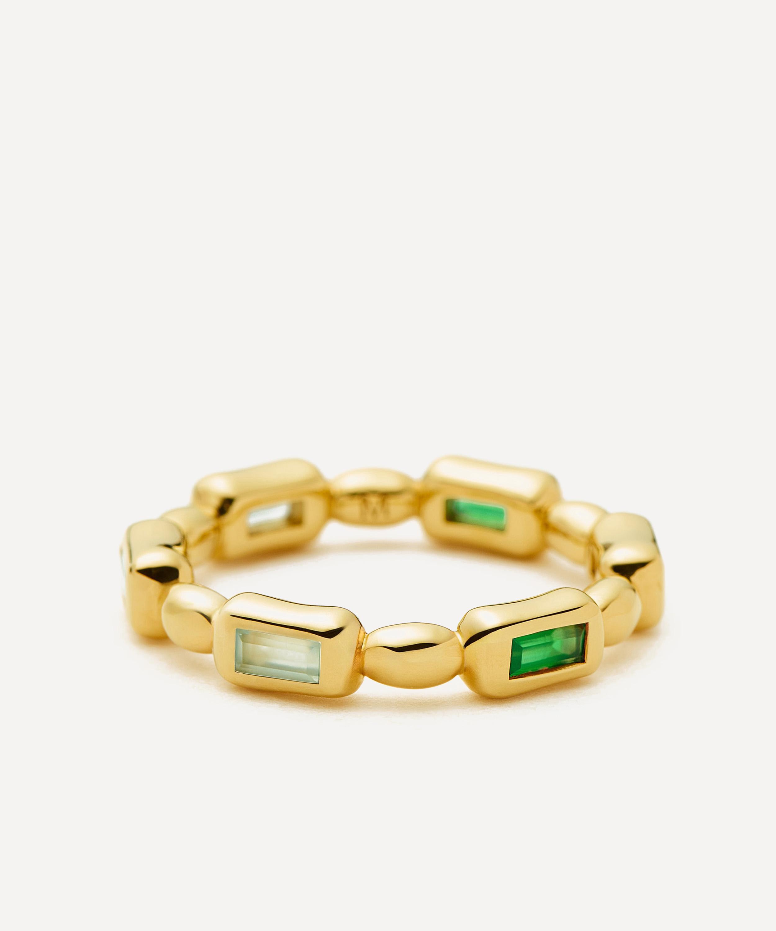 Missoma - 18ct Gold-Plated Molten Gemstone Stacking Ring image number 2