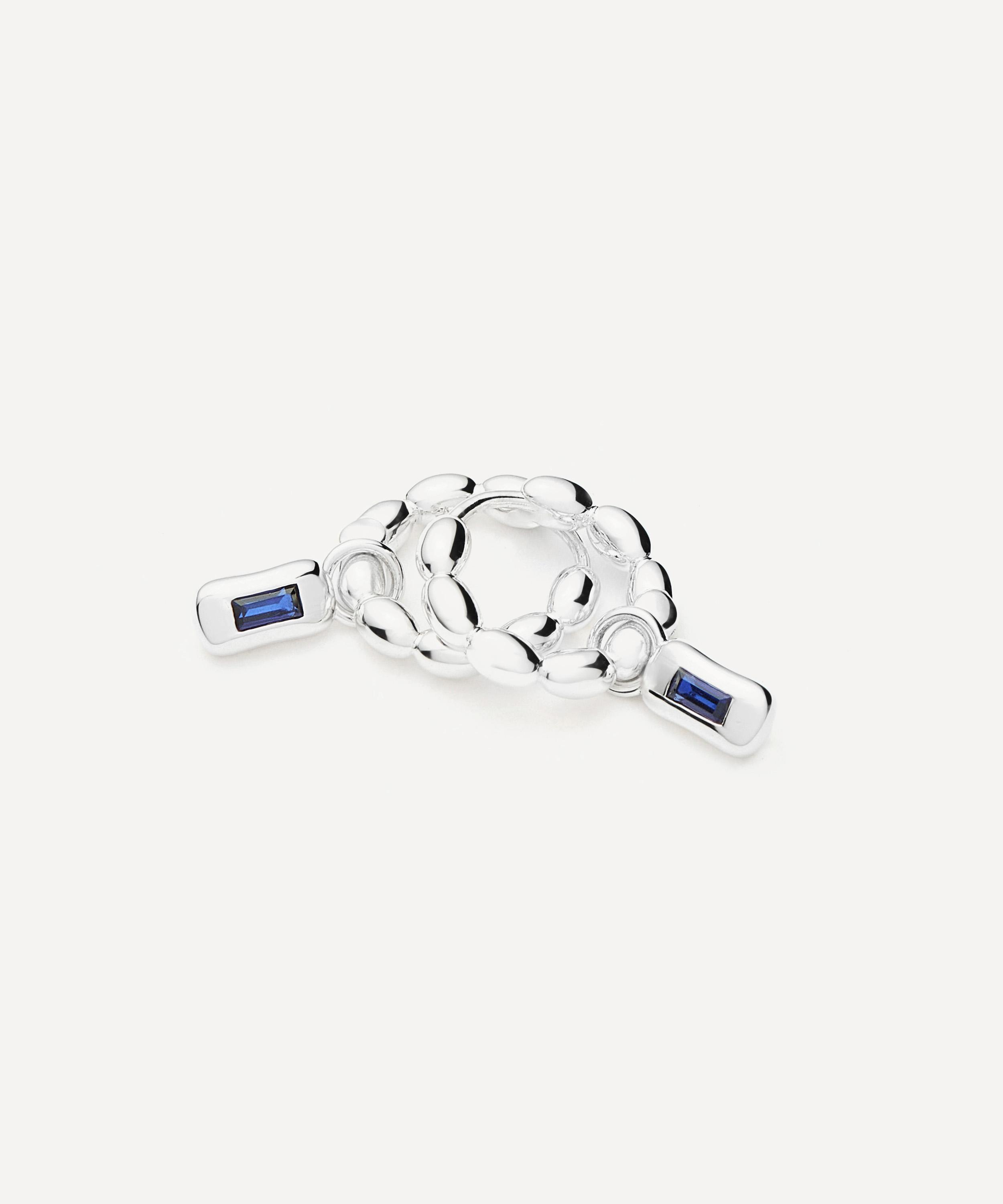 Missoma - Silver-Plated Molten Gemstone Charm Hoop Earrings image number 3
