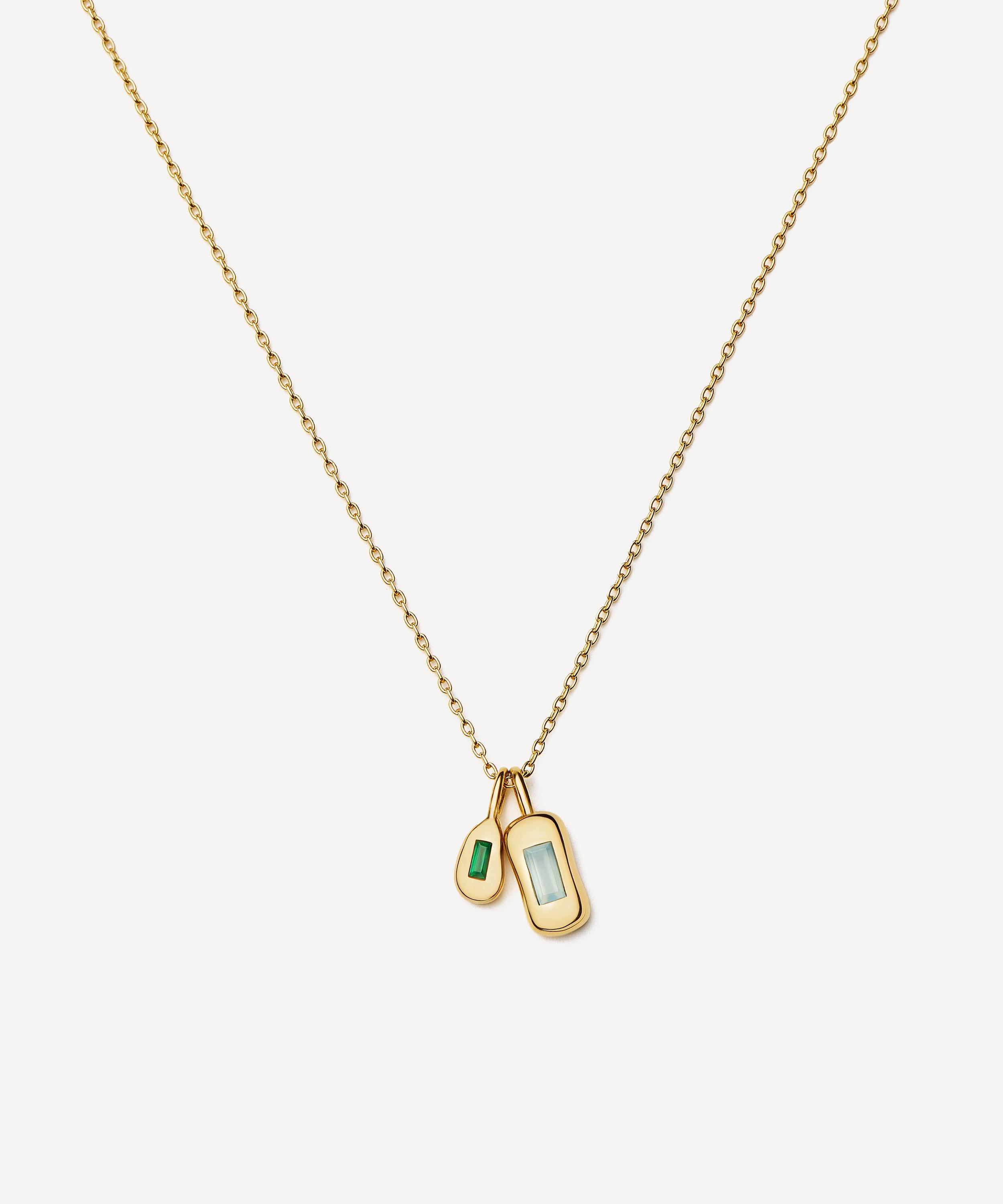 Missoma - 18ct Gold-Plated Molten Gemstone Bean Pendant Necklace