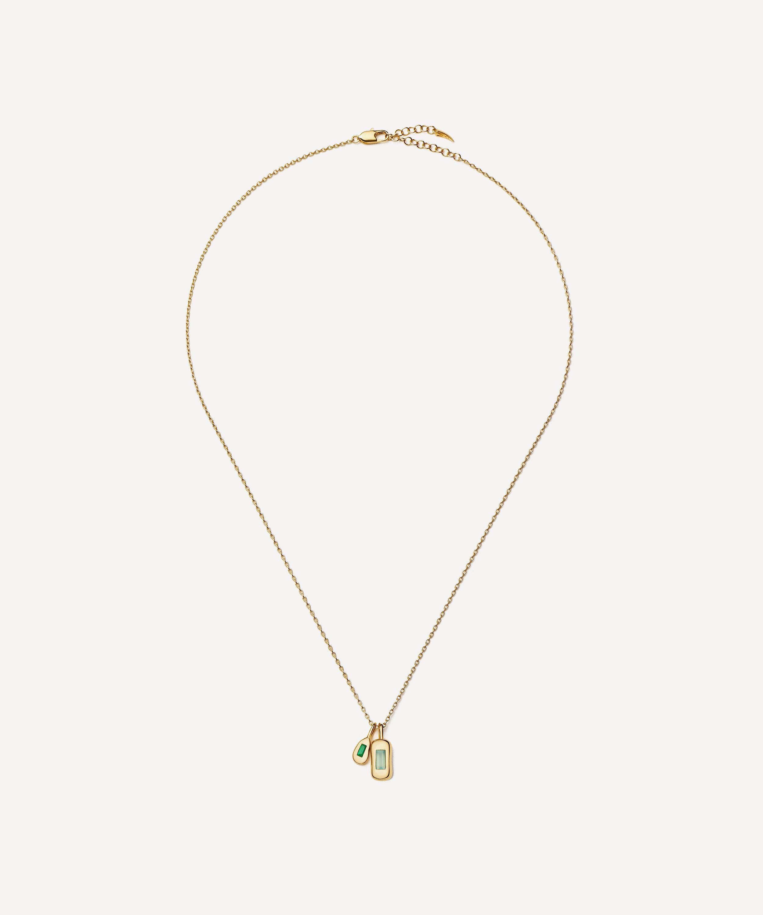 Missoma - 18ct Gold-Plated Molten Gemstone Bean Pendant Necklace image number 2
