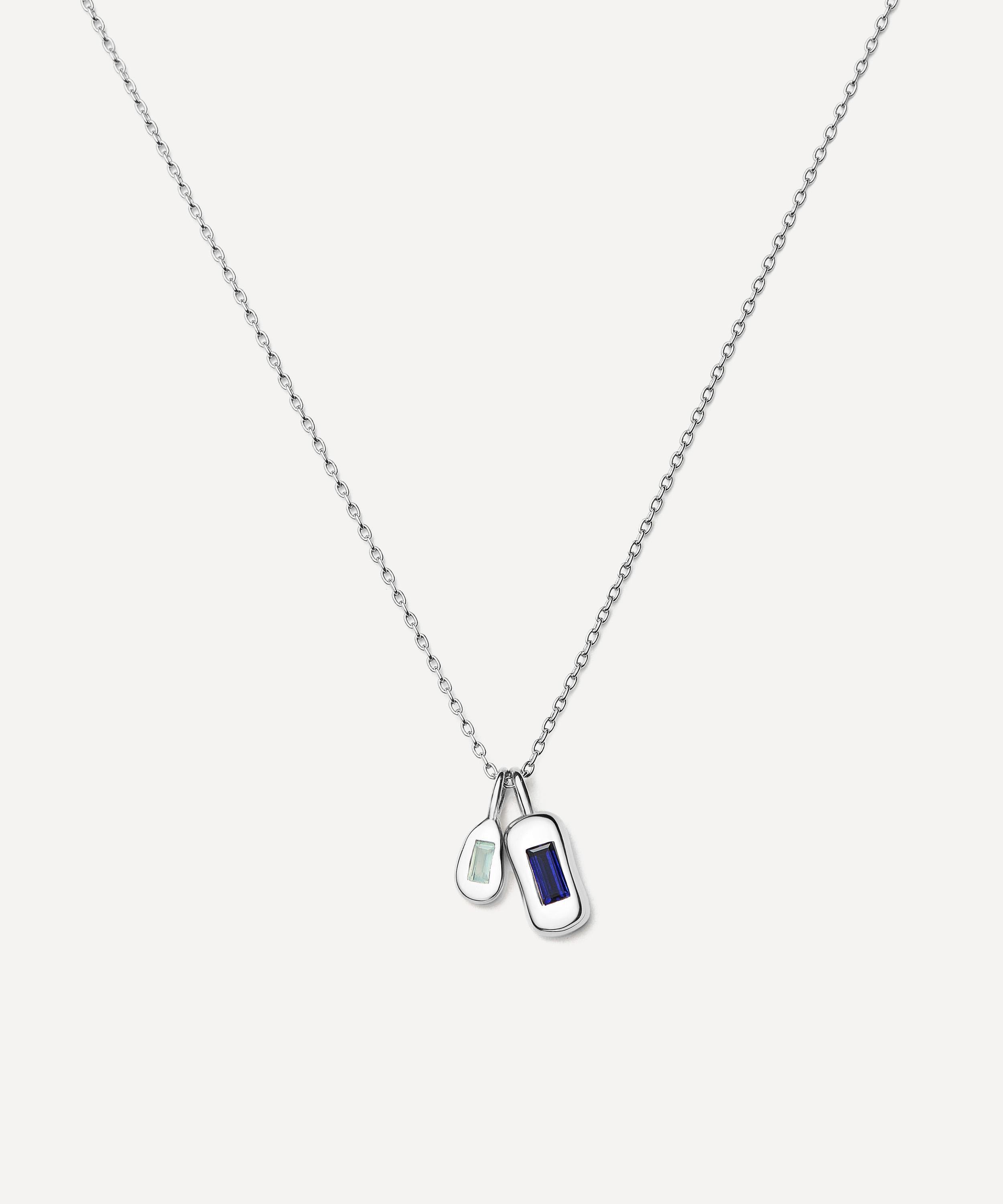 Missoma - Silver-Plated Molten Gemstone Bean Pendant Necklace