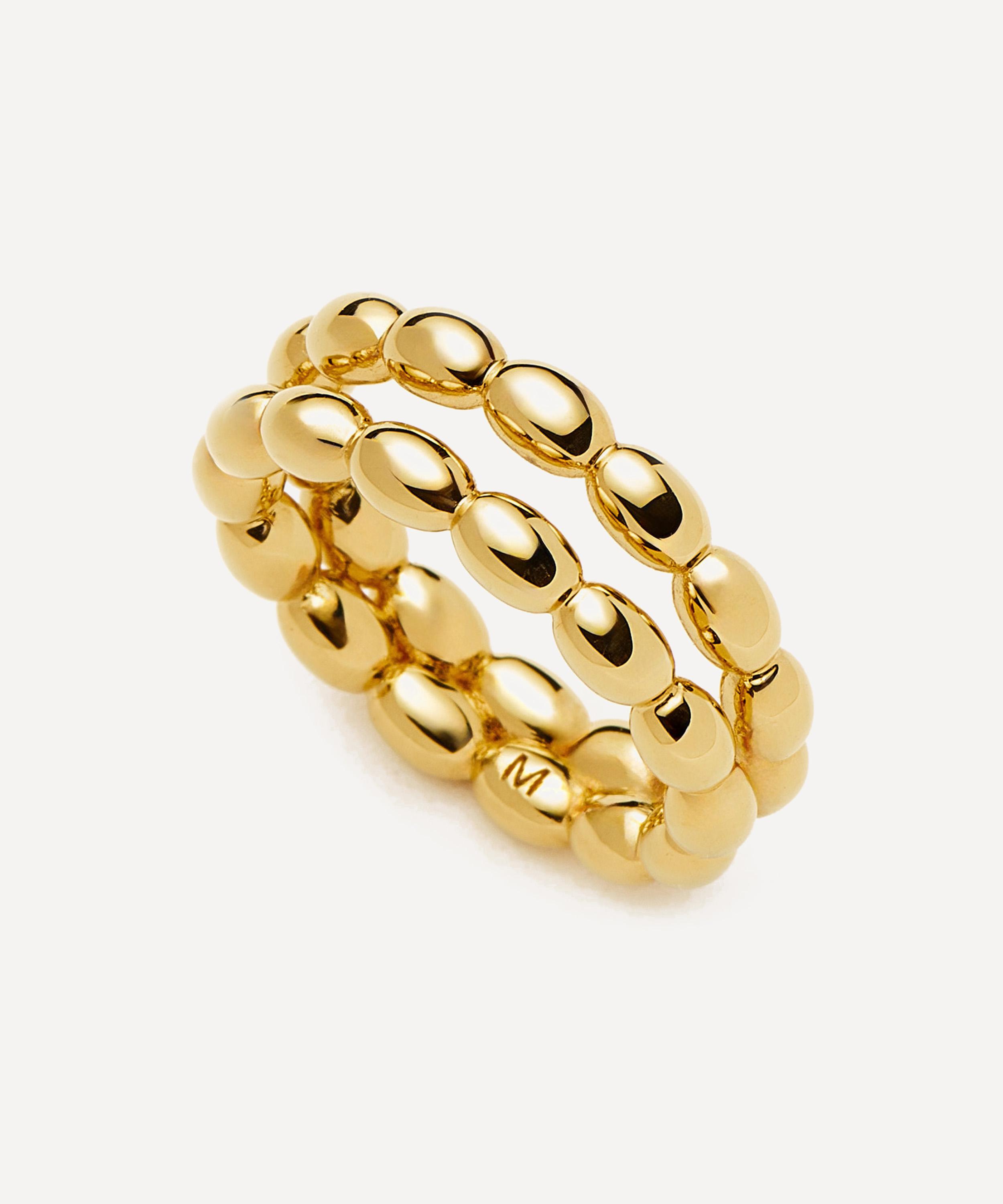 Missoma - 18ct Gold-Plated Molten Olive Stacked Ring