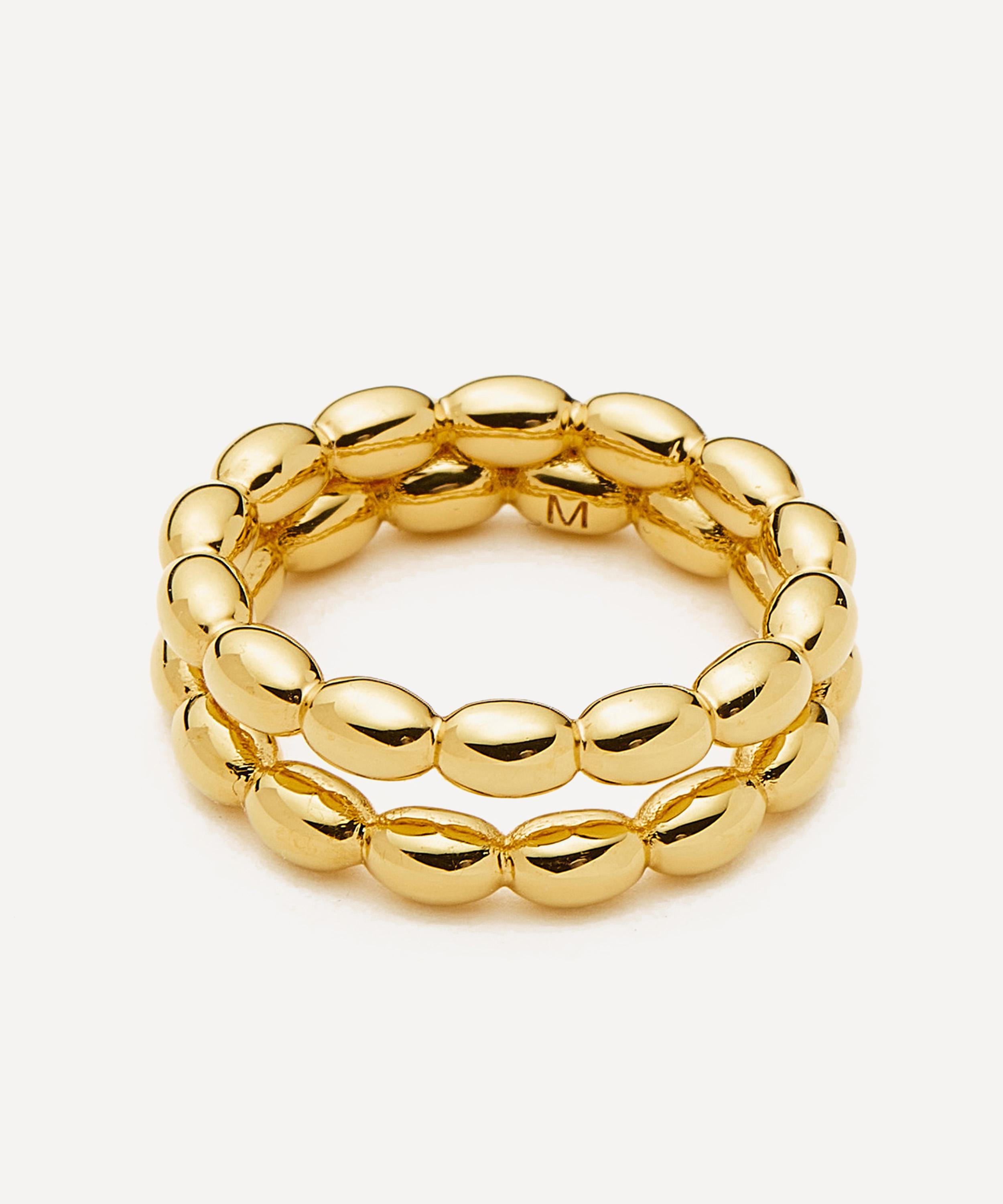 Missoma - 18ct Gold-Plated Molten Olive Stacked Ring image number 2