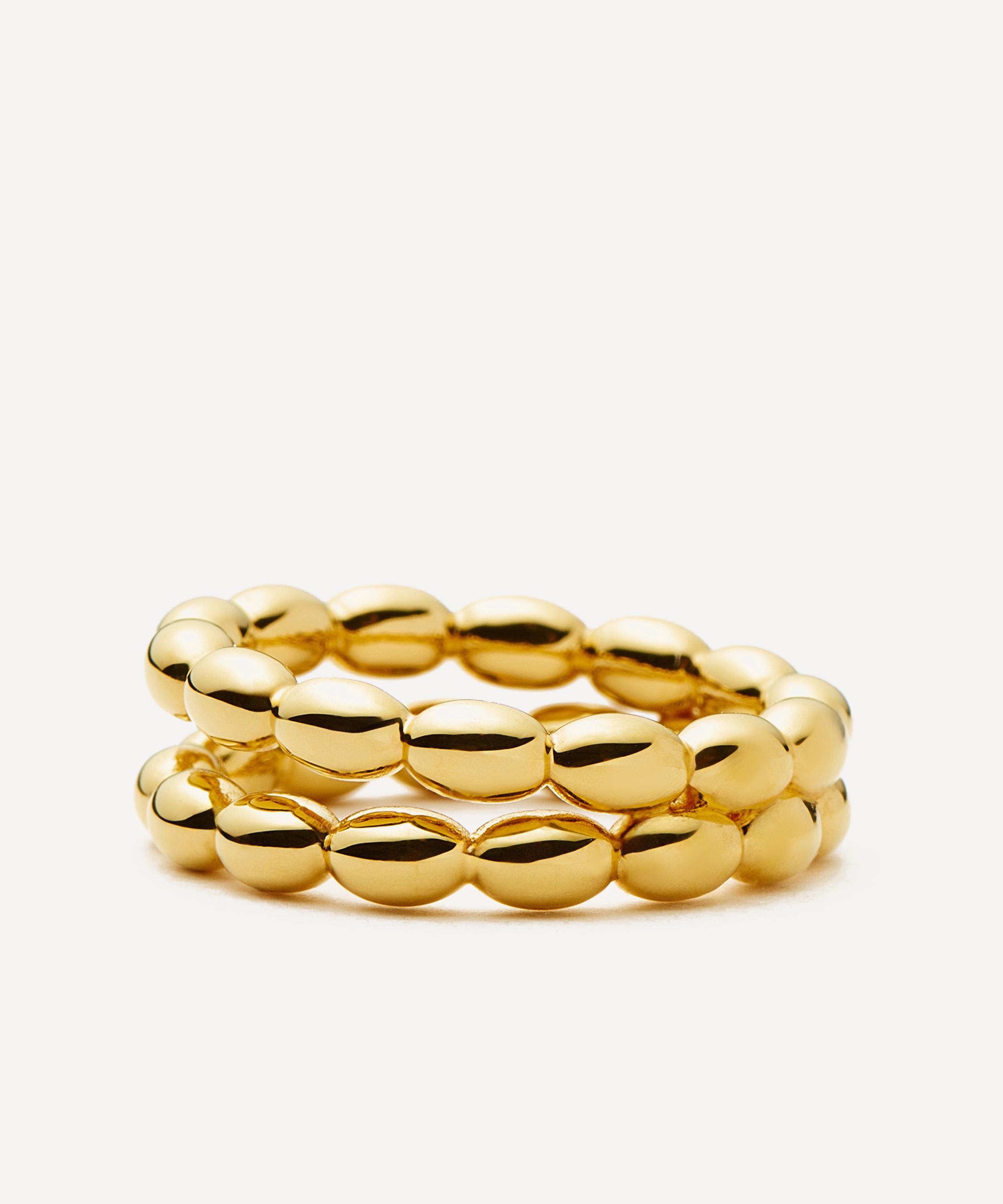 Missoma - 18ct Gold-Plated Molten Olive Stacked Ring image number 3