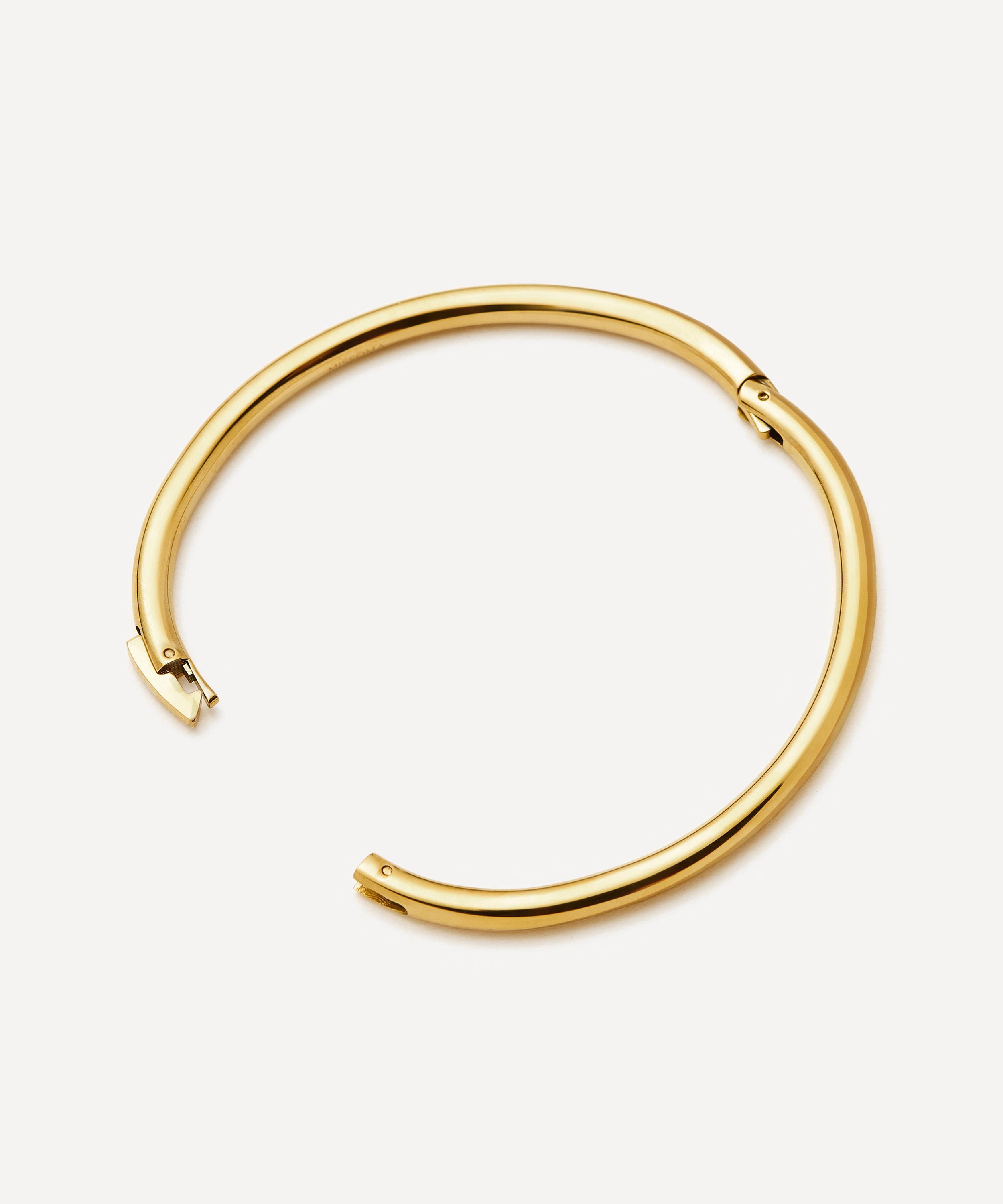 Missoma - 18ct Gold-Plated Classic Round Hinged Bangle Bracelet image number 2