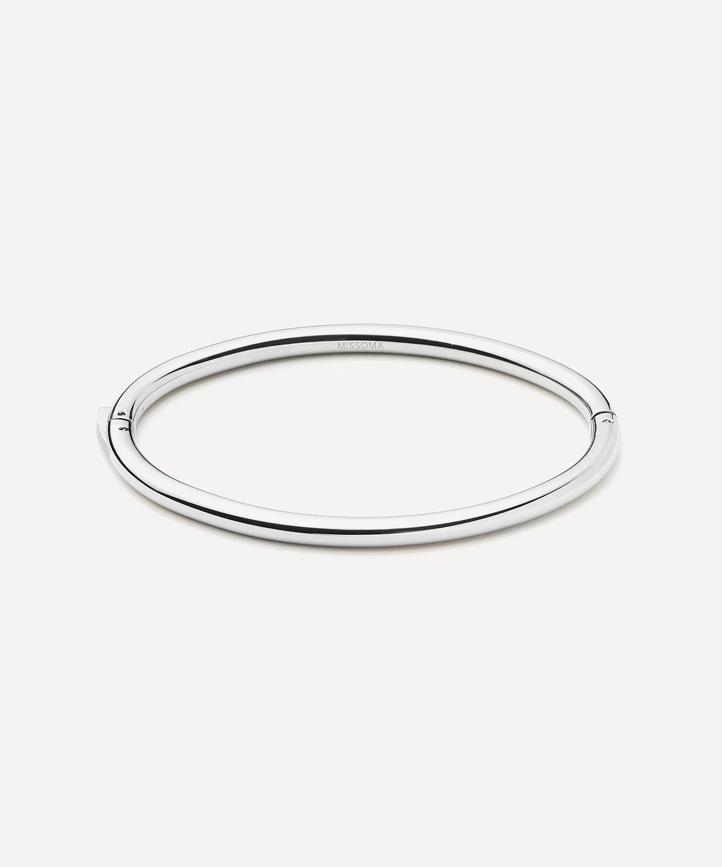 Missoma - Silver-Plated Classic Round Hinged Bangle Bracelet
