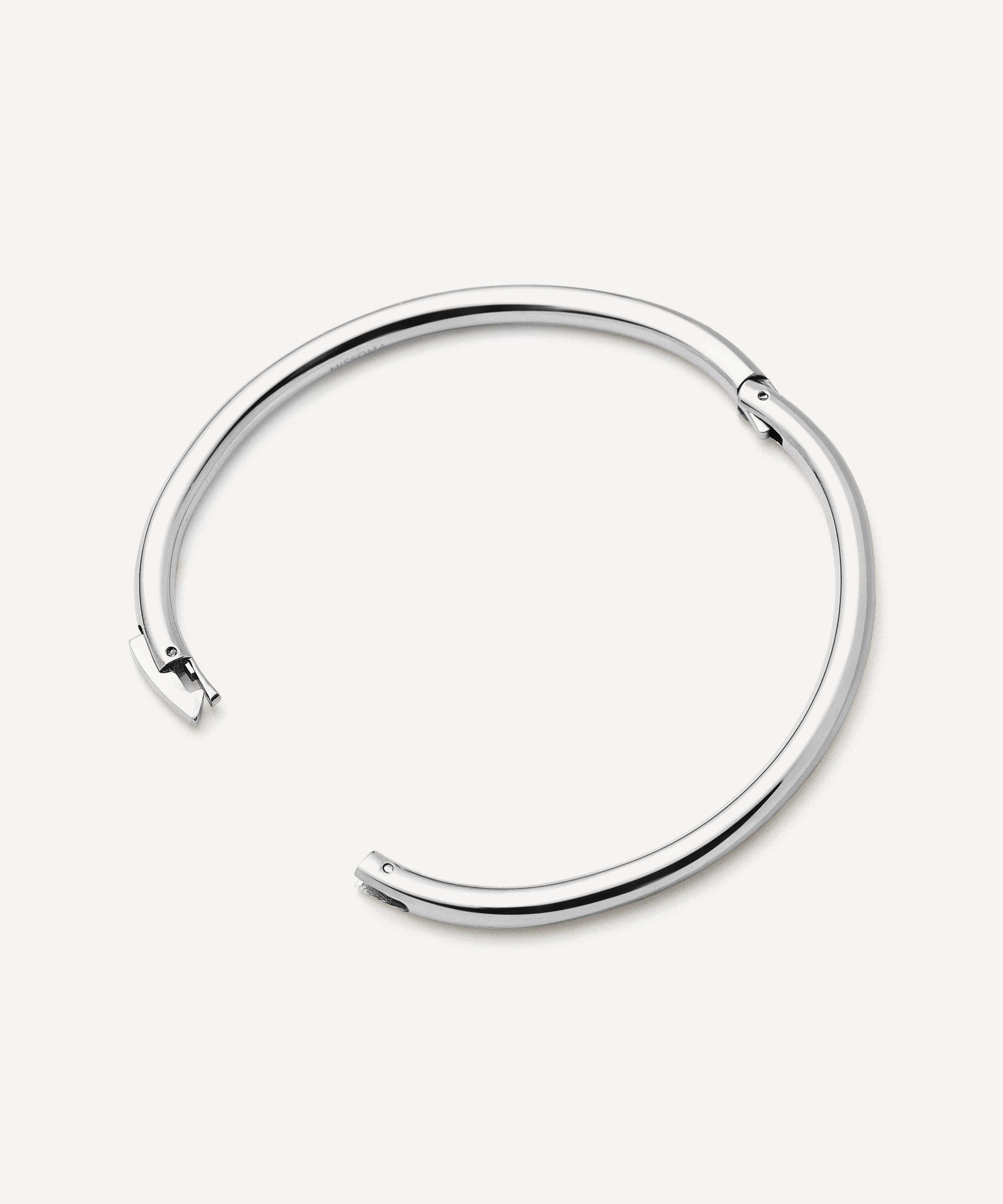 Missoma - Silver-Plated Classic Round Hinged Bangle Bracelet image number 2