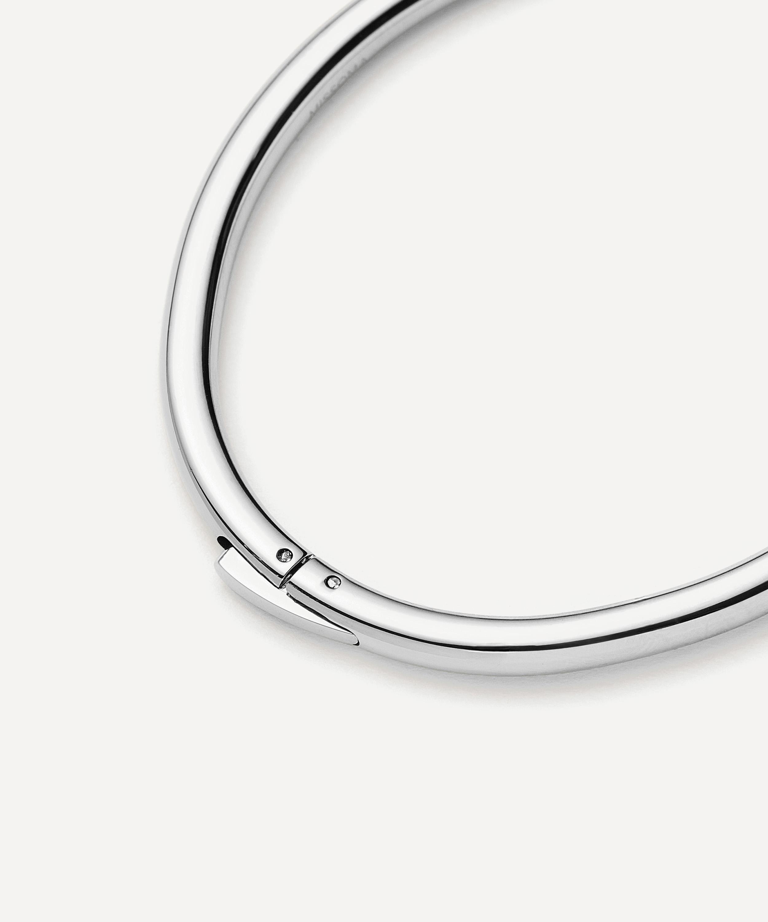 Missoma - Silver-Plated Classic Round Hinged Bangle Bracelet image number 3