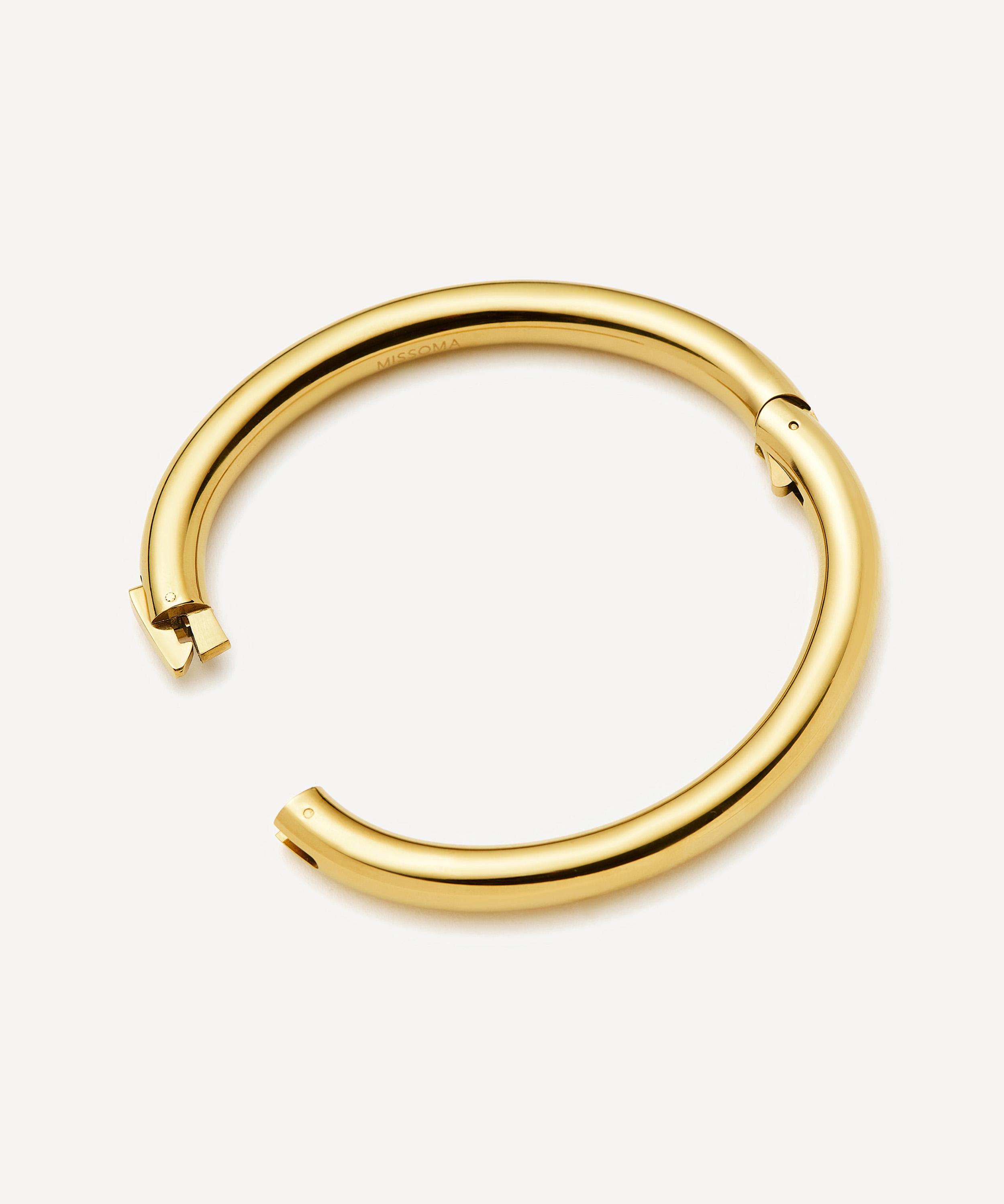 Missoma - 18ct Gold-Plated Chunky Round Hinged Bangle Bracelet image number 3