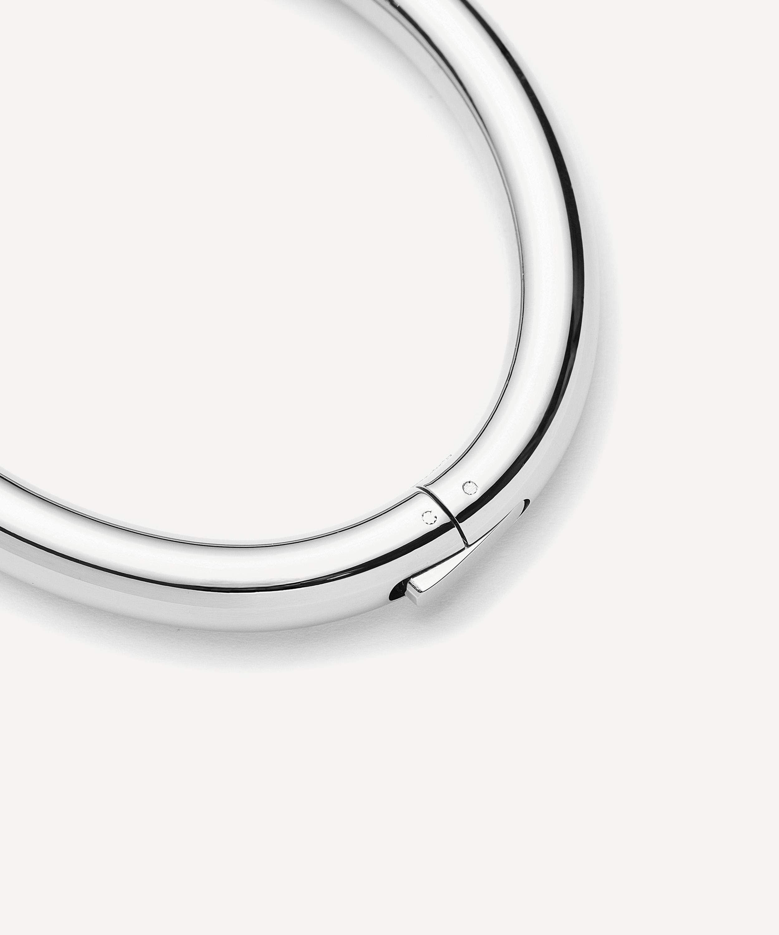 Missoma - Silver-Plated Chunky Round Hinged Bangle Bracelet image number 3