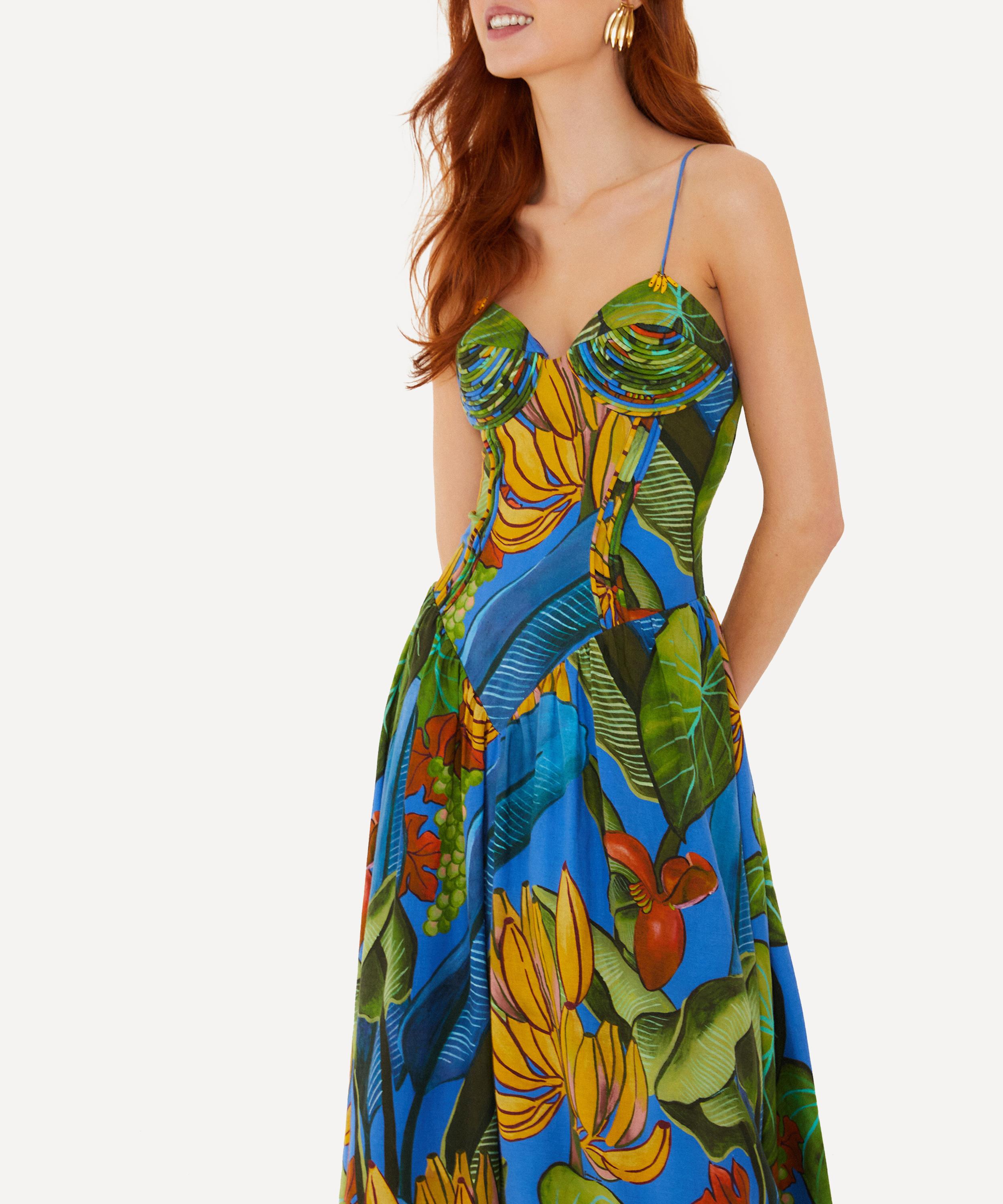 FARM Rio - Blue Banana Grapes 3D Bodice Maxi Dress image number 3