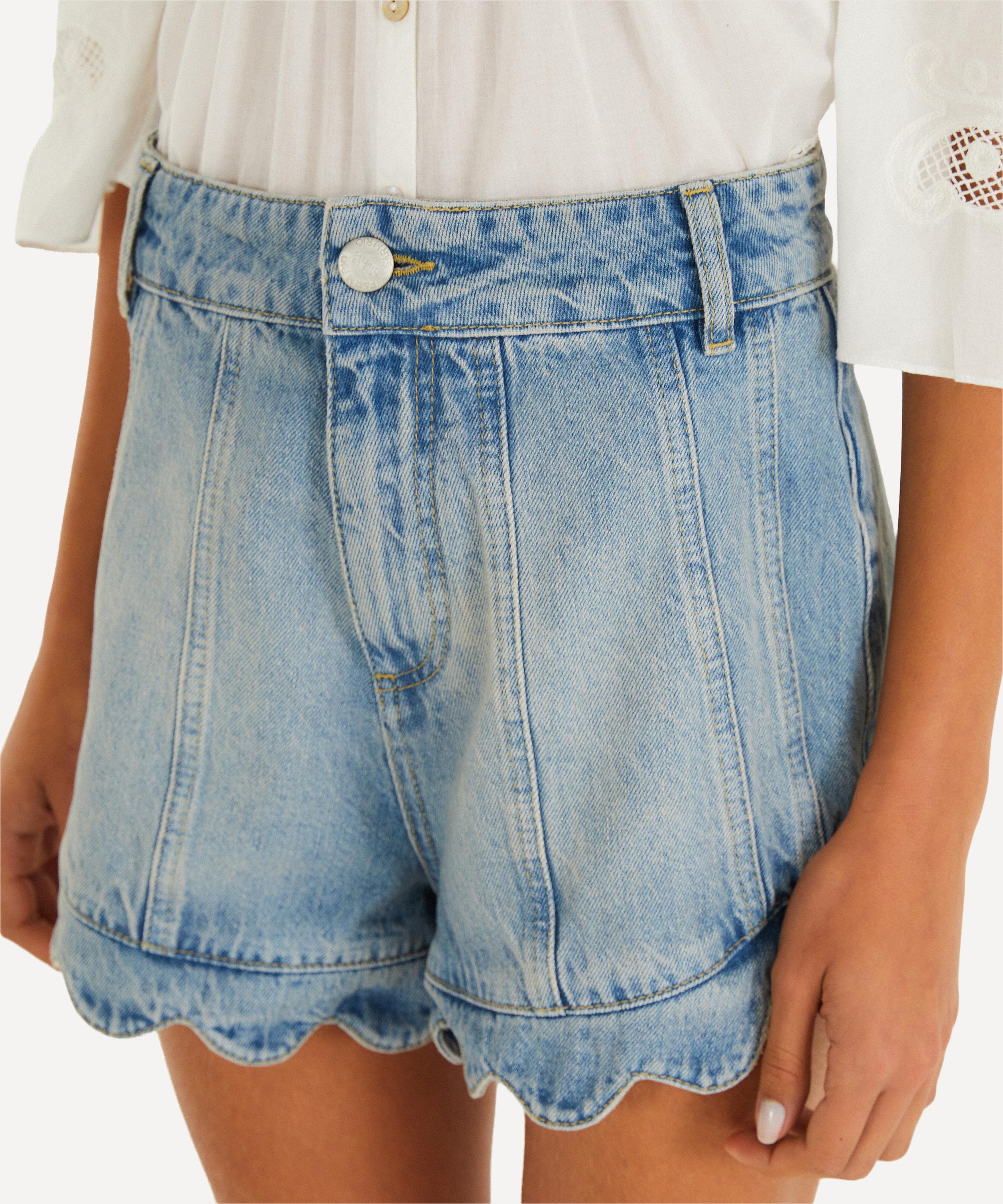 FARM Rio - Light Denim Romantic Ruffle Shorts image number 1