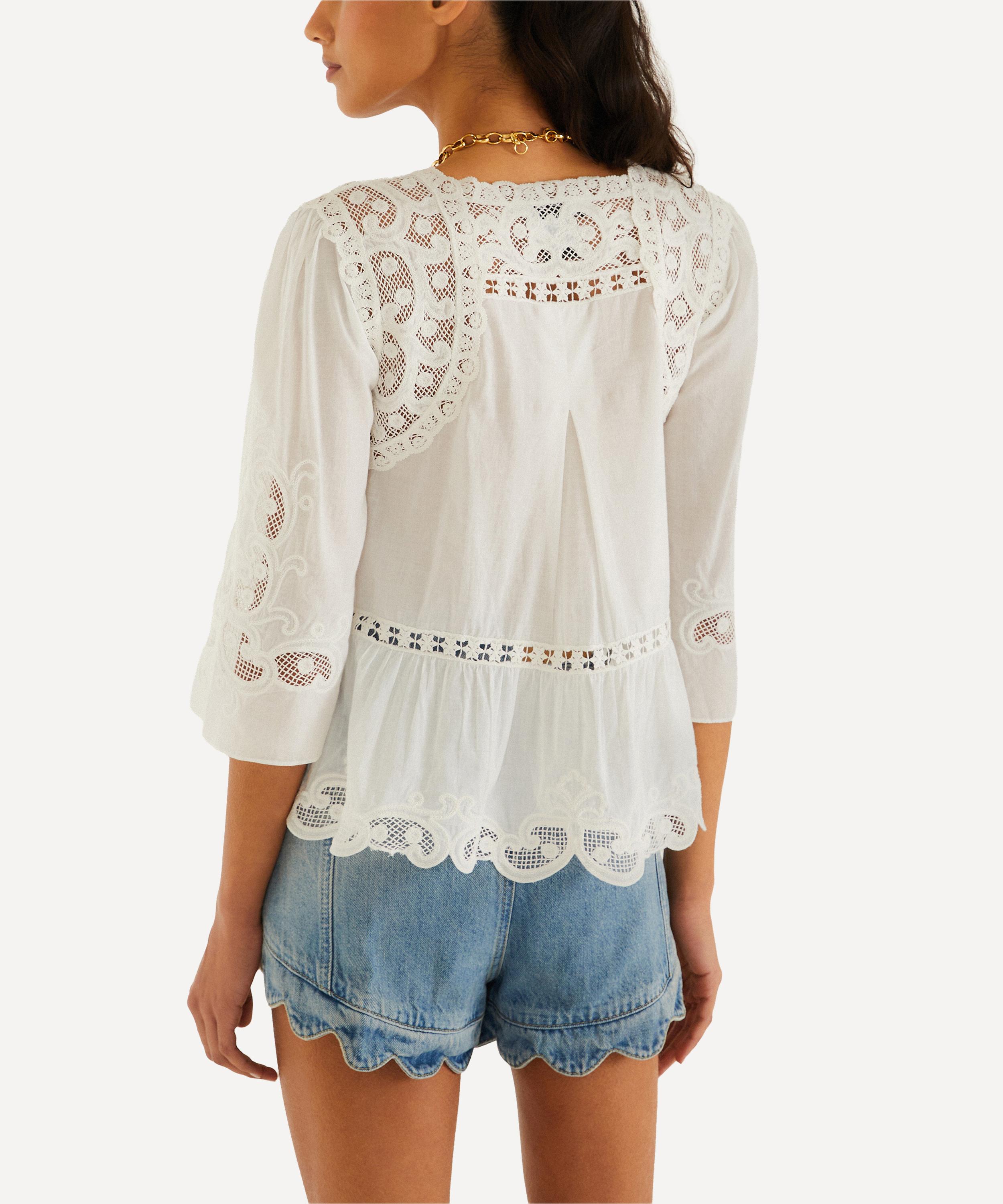 FARM Rio - Light Denim Romantic Ruffle Shorts image number 2
