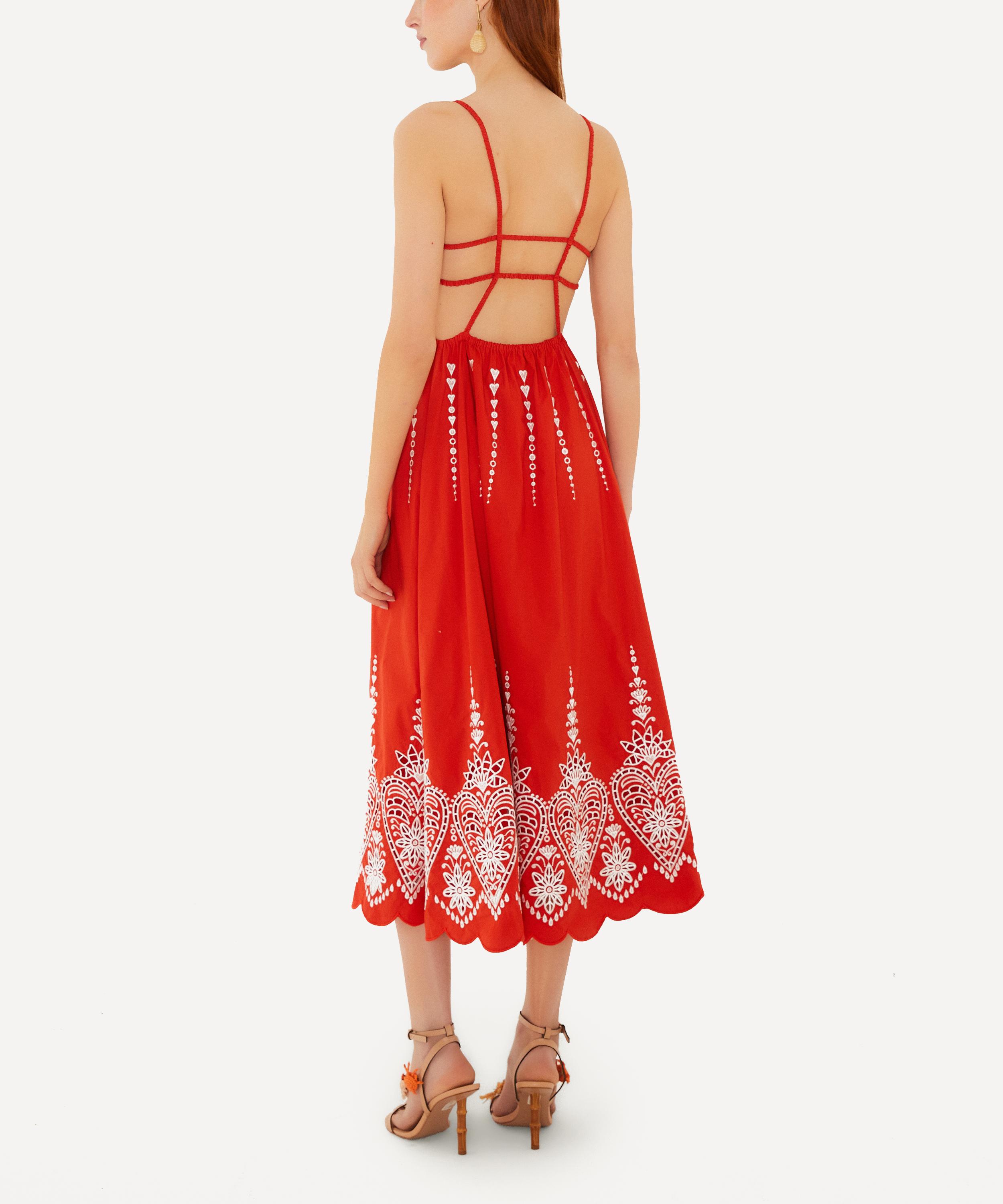 FARM Rio - Red Heart Richilieur Midi Dress&nbsp; image number 2