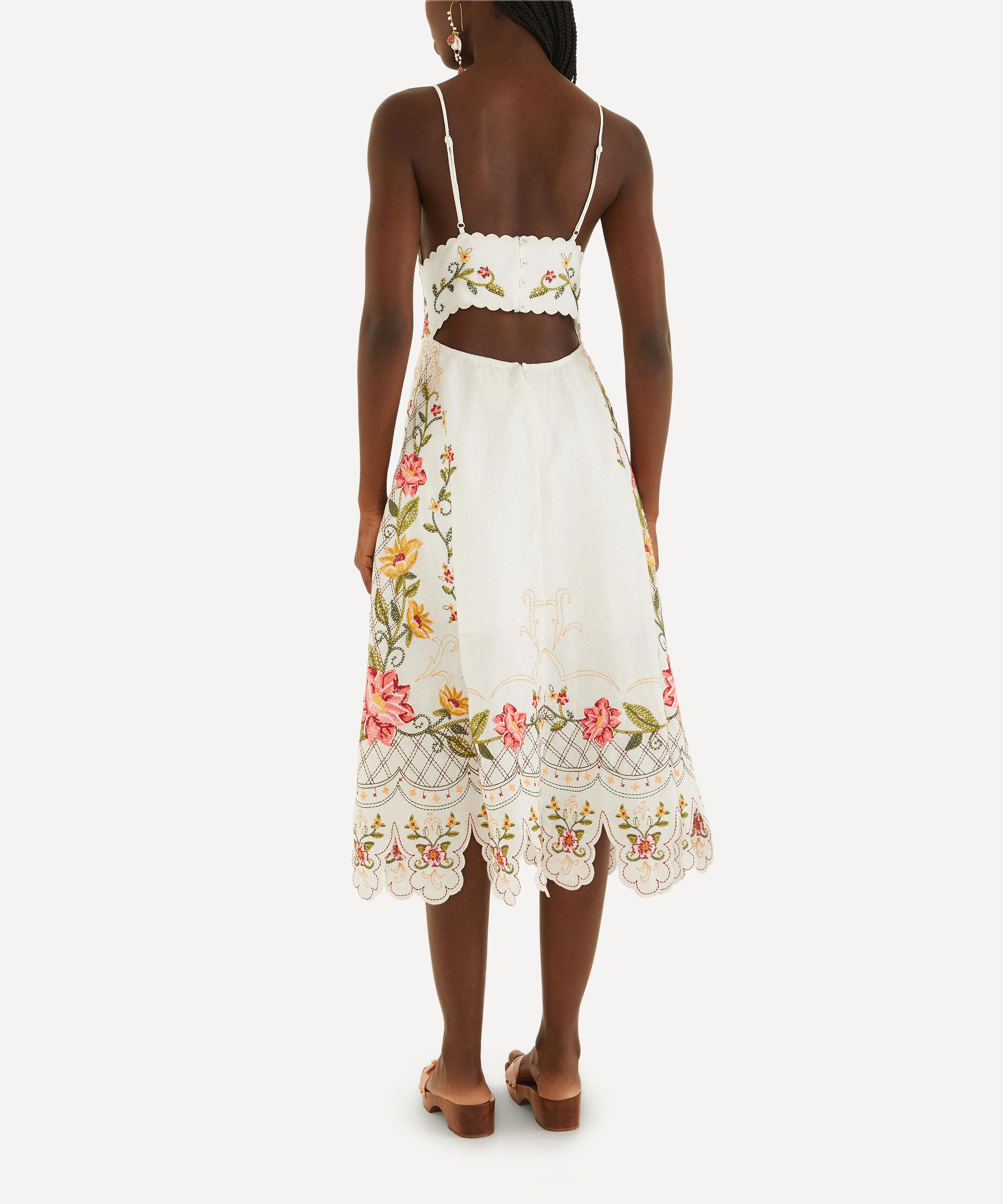 FARM Rio - Off-White Flower Embroidery Midi Dress&nbsp; image number 2