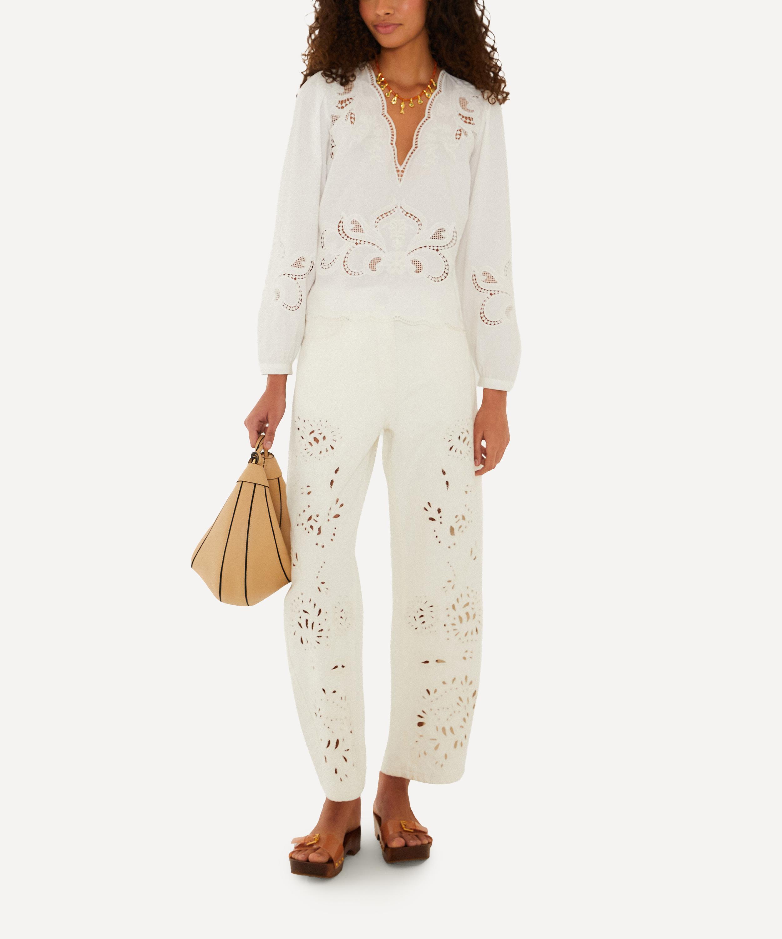 FARM Rio - White Richelieu Twill Trousers