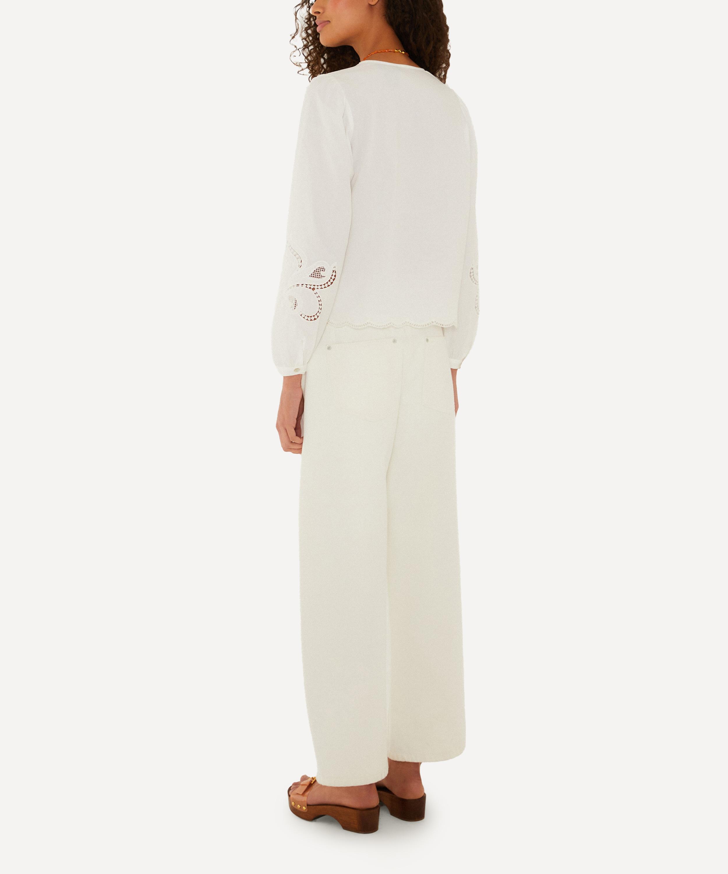FARM Rio - White Richelieu Twill Trousers image number 2