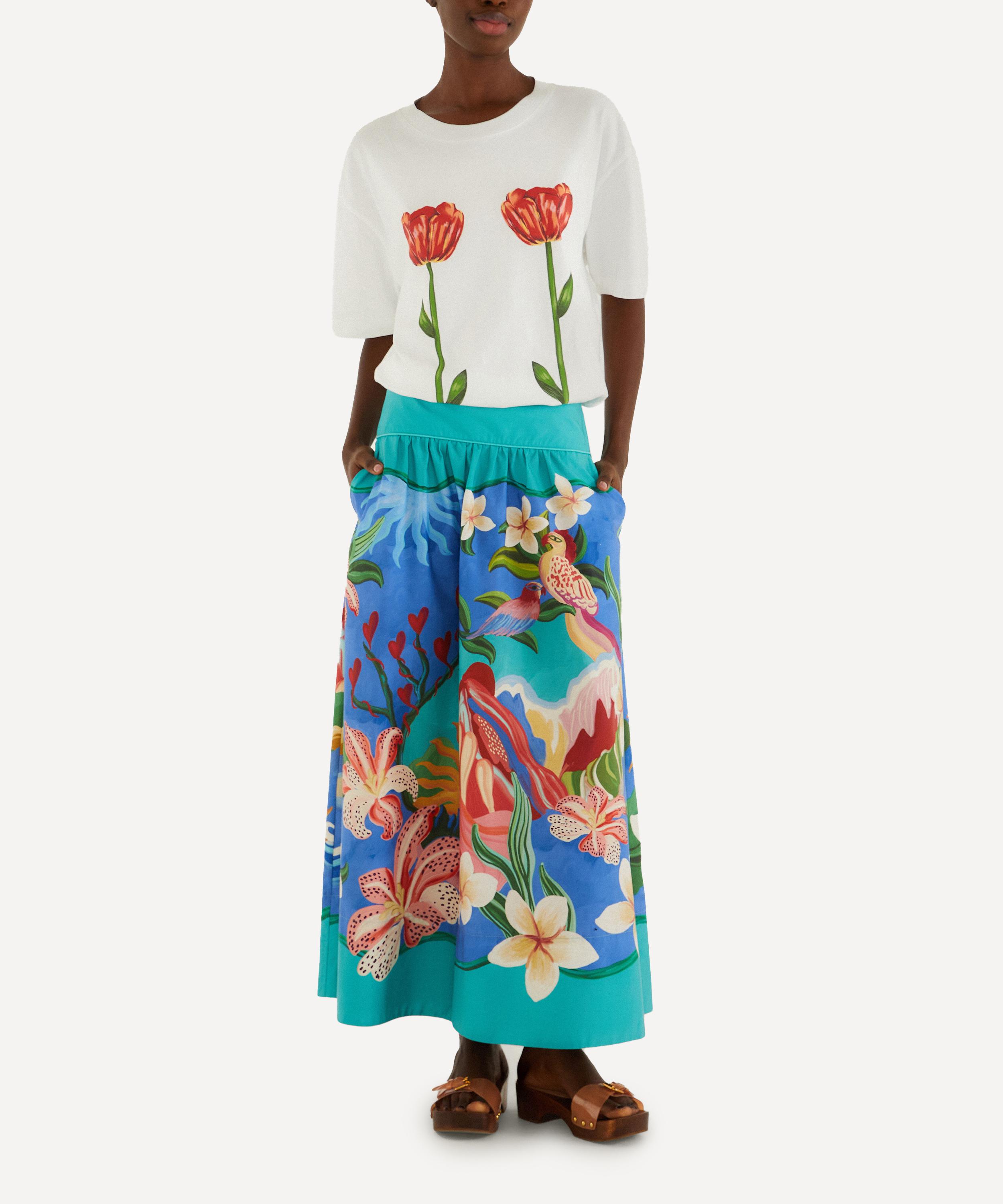 FARM Rio - White Tropical Rose Cotton T-Shirt image number 1