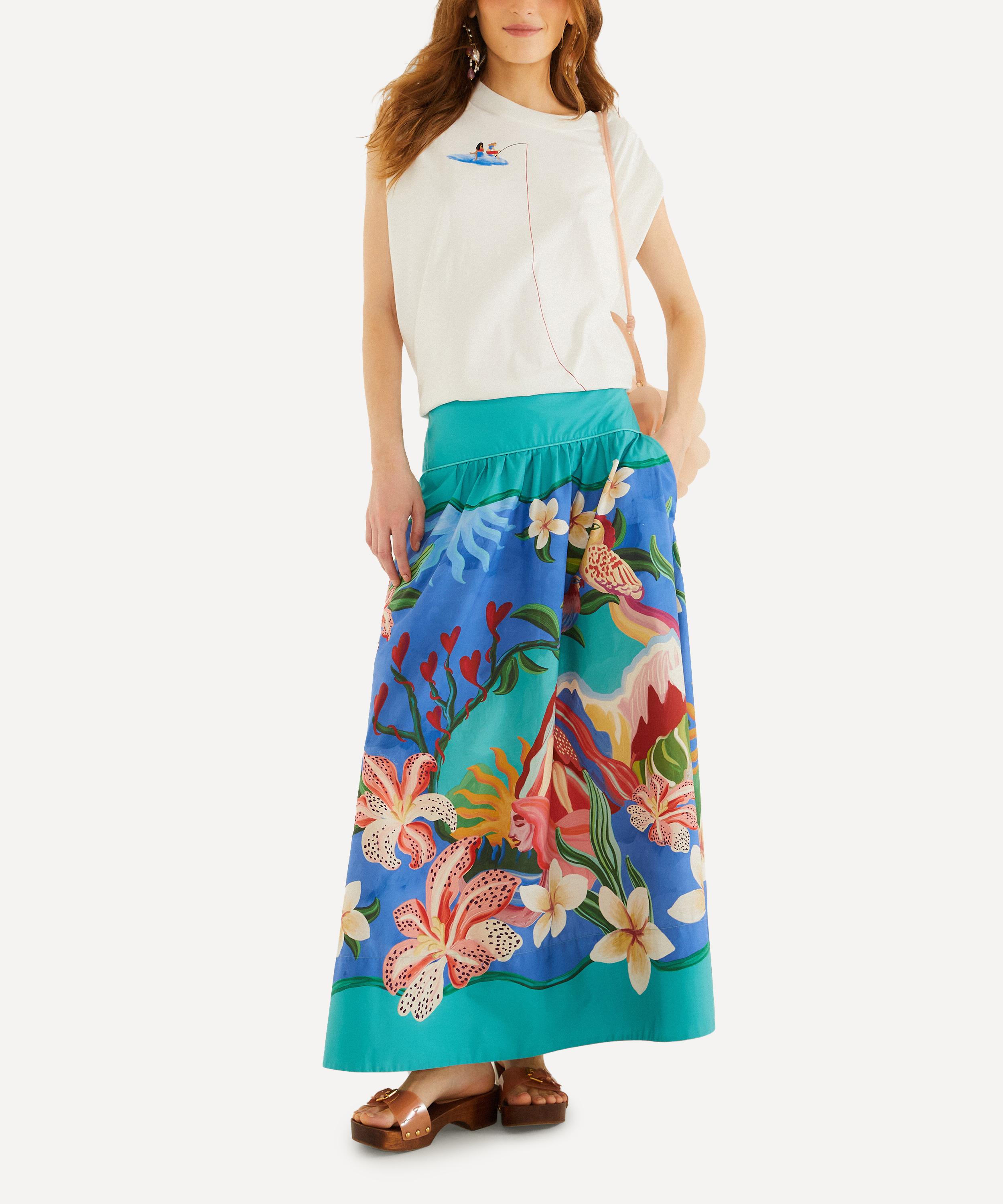 FARM Rio - Off‑White Fishing Dreams Padded Shoulder T‑Shirt image number 1