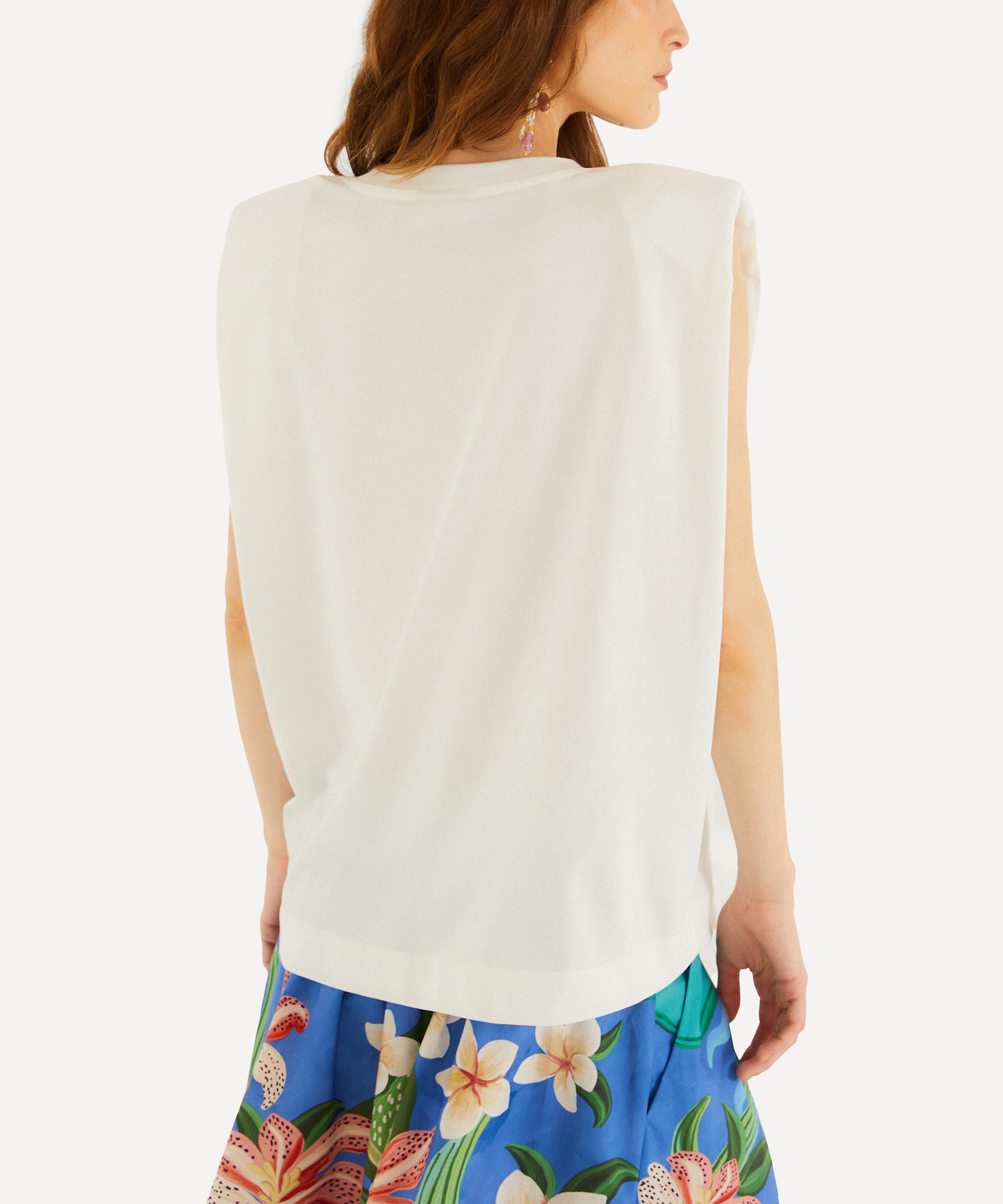 FARM Rio - Off‑White Fishing Dreams Padded Shoulder T‑Shirt image number 4