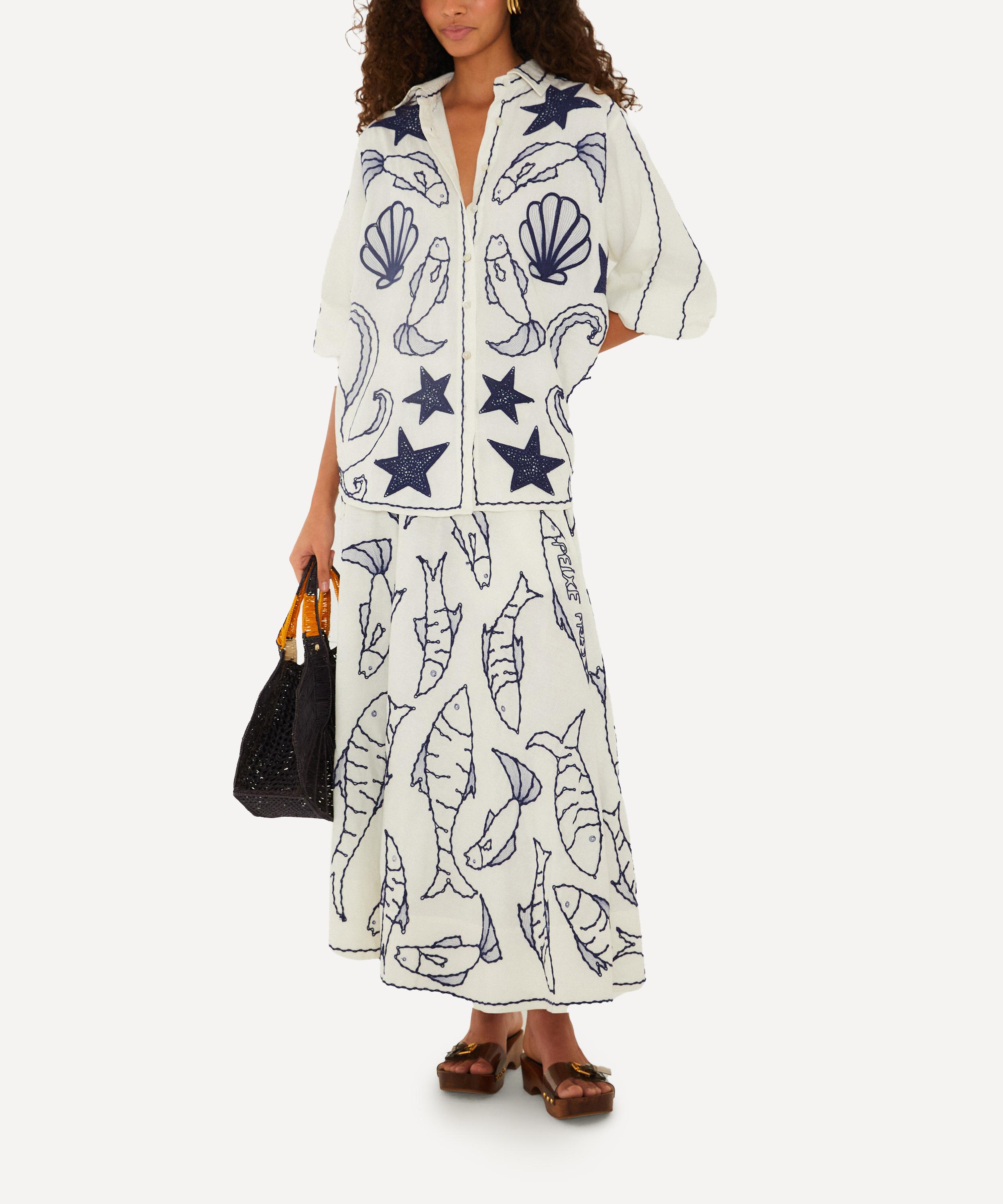 FARM Rio - Off‑White Fresh Fish Shirt image number 1