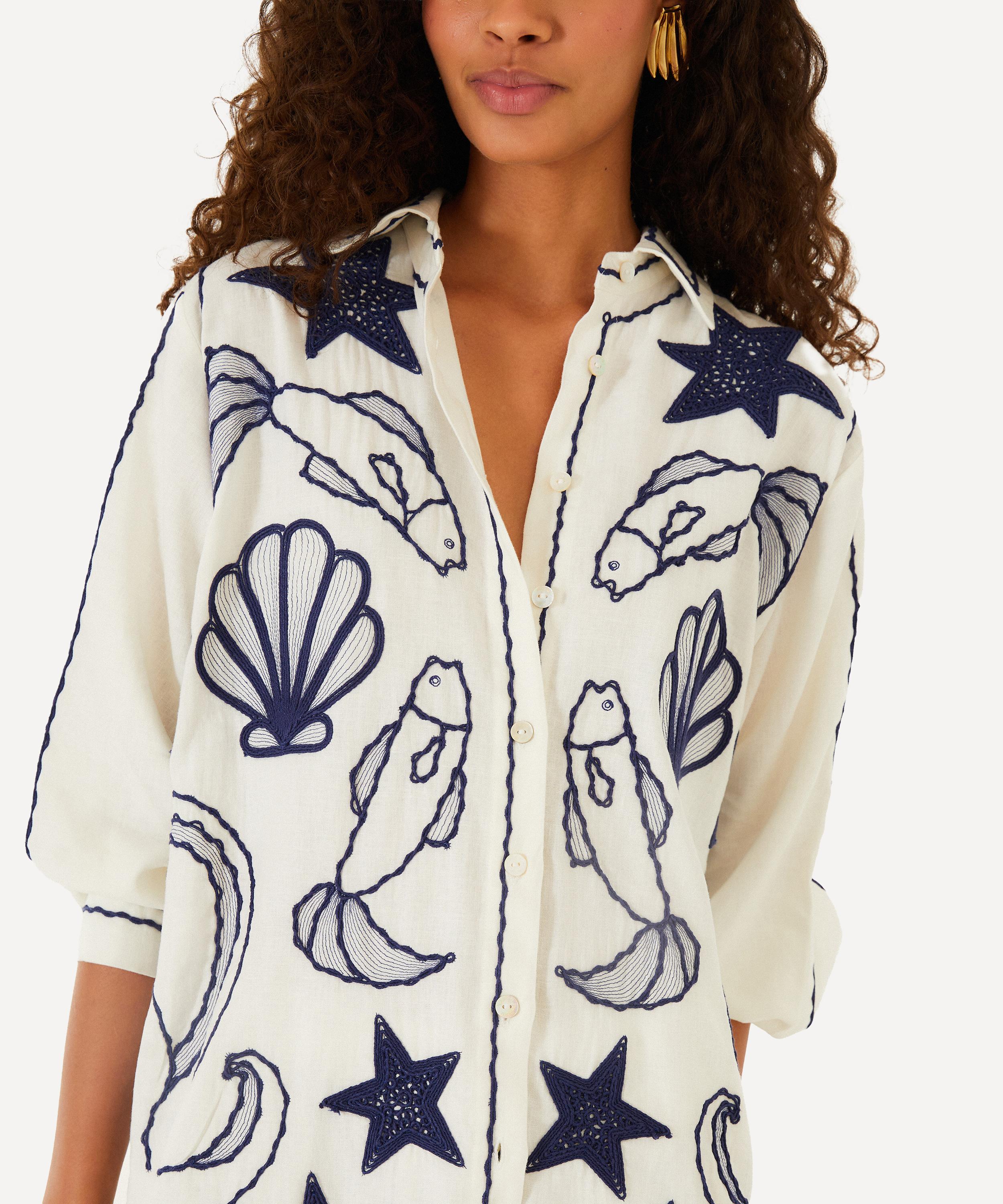 FARM Rio - Off‑White Fresh Fish Shirt image number 2
