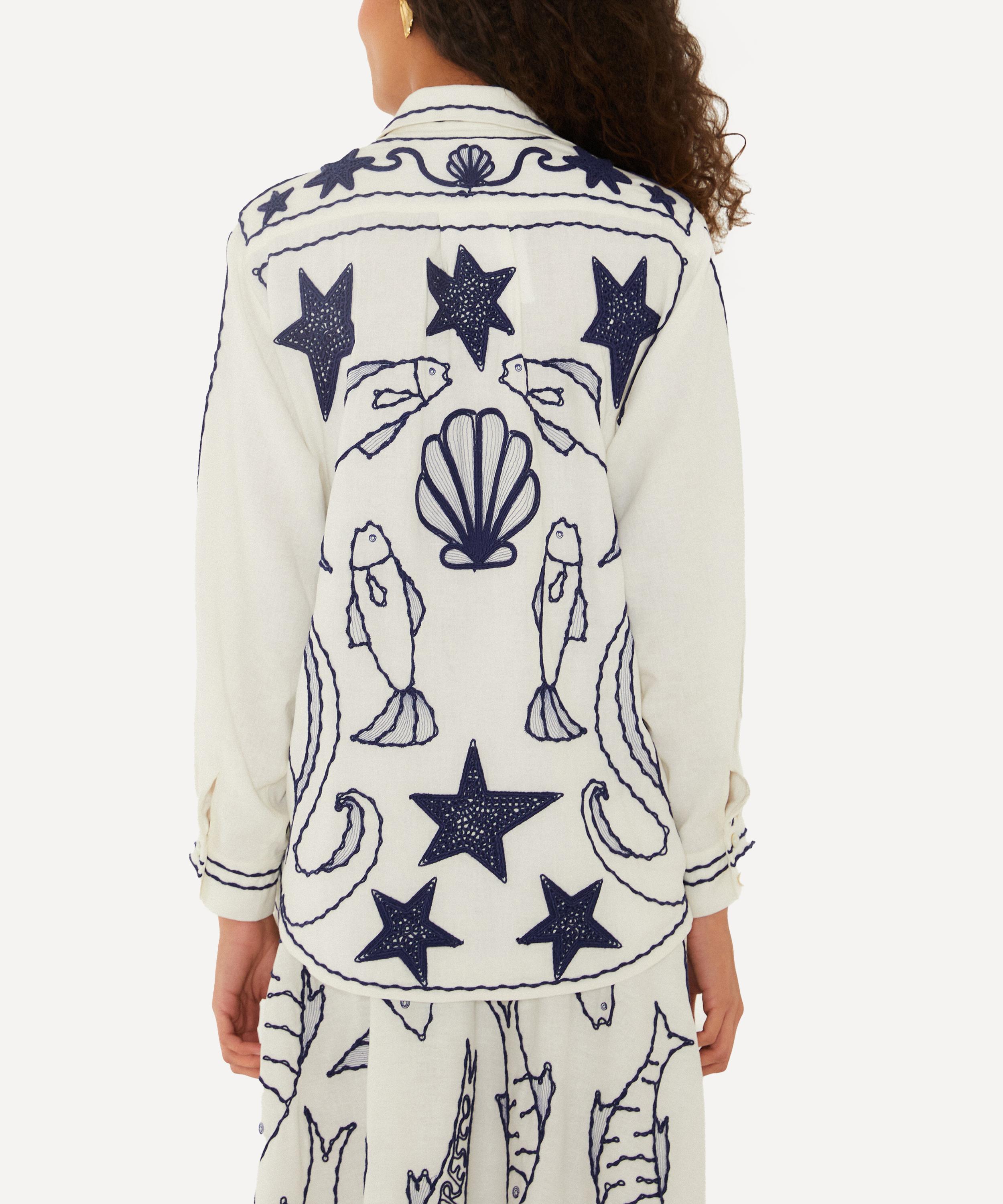 FARM Rio - Off‑White Fresh Fish Shirt image number 4