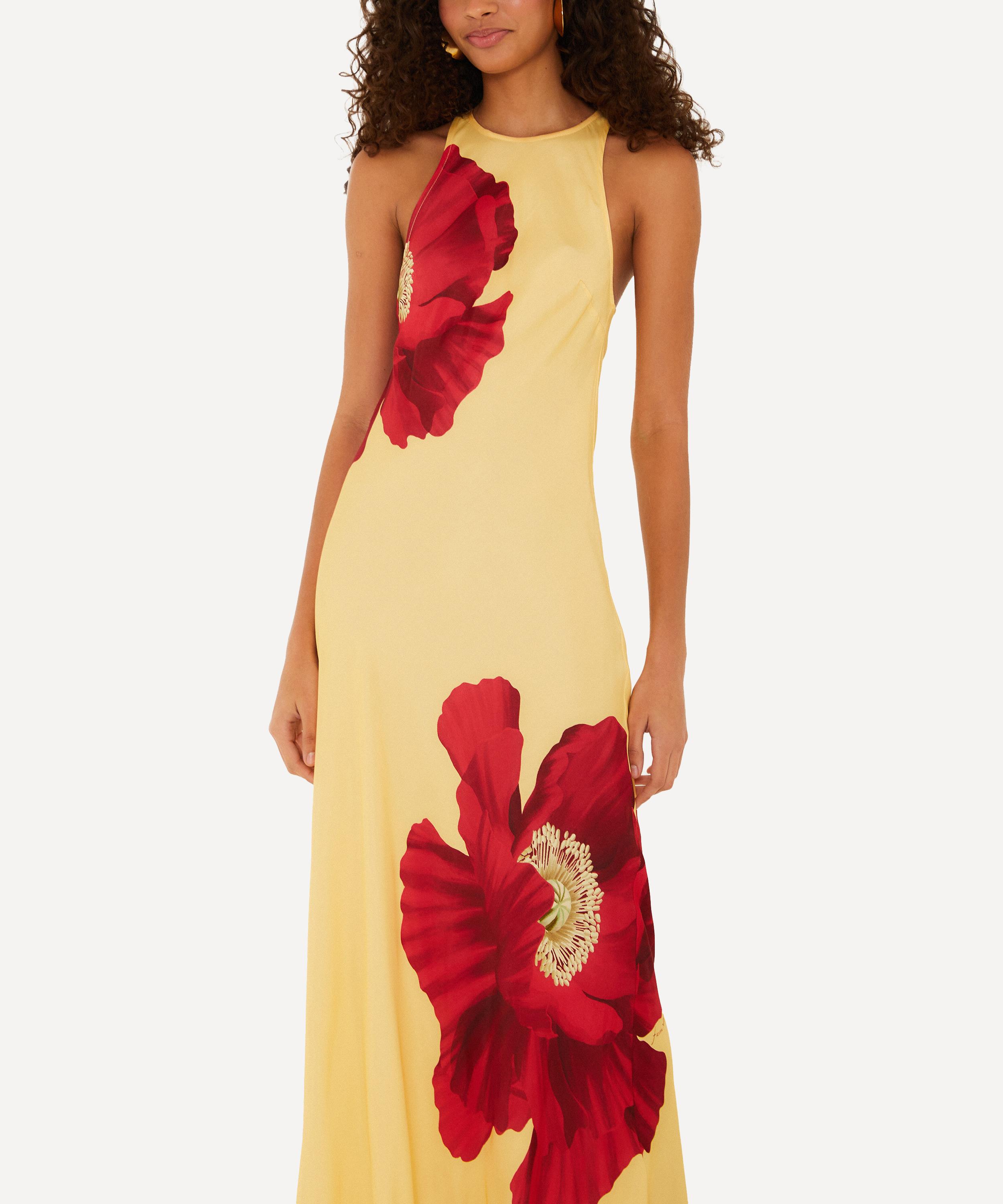 FARM Rio - Light Yellow Poppy Flowers Maxi Dress image number 2