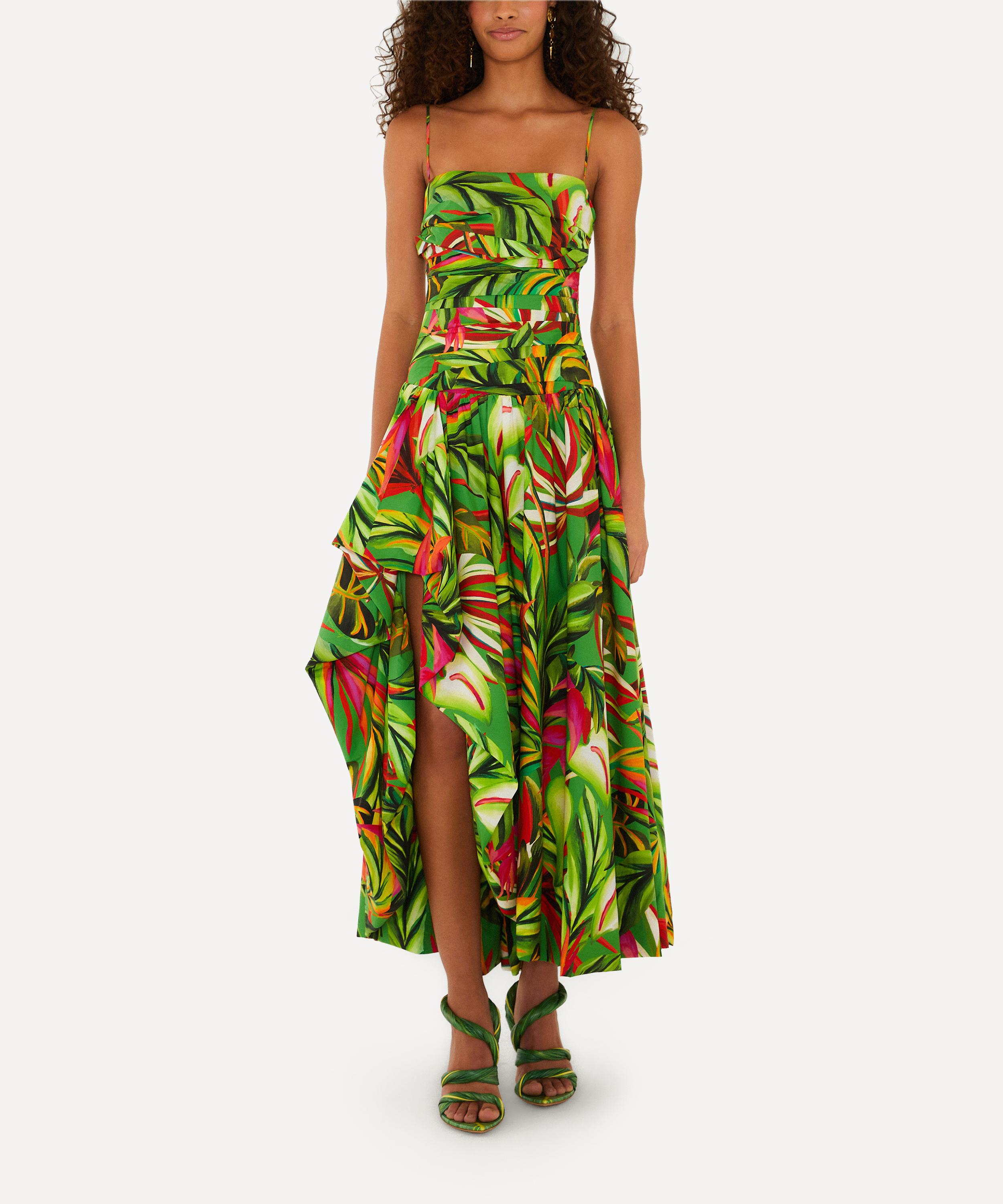 FARM Rio - Green Tropical Dream Draped Maxi Dress