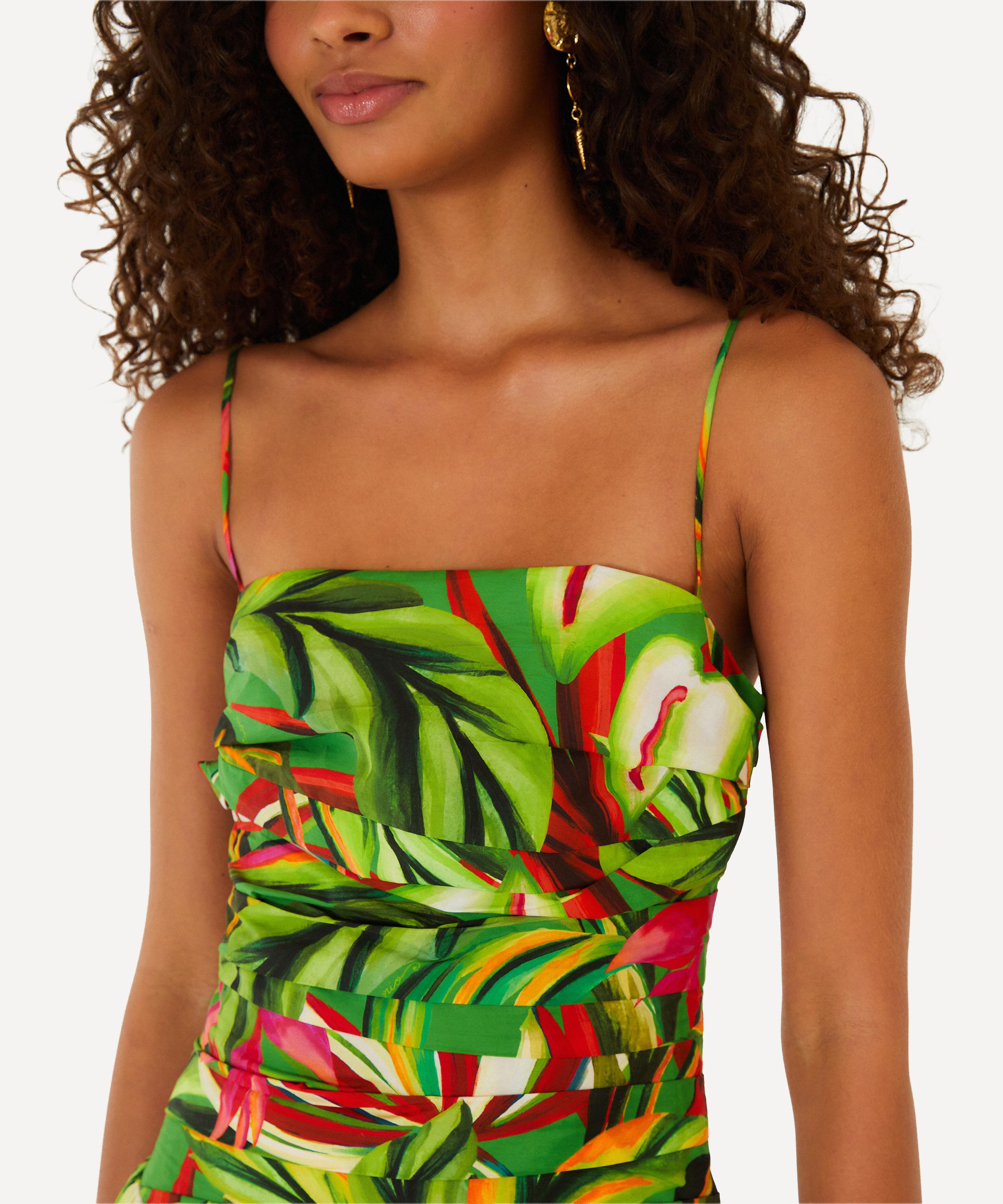 FARM Rio - Green Tropical Dream Draped Maxi Dress image number 1