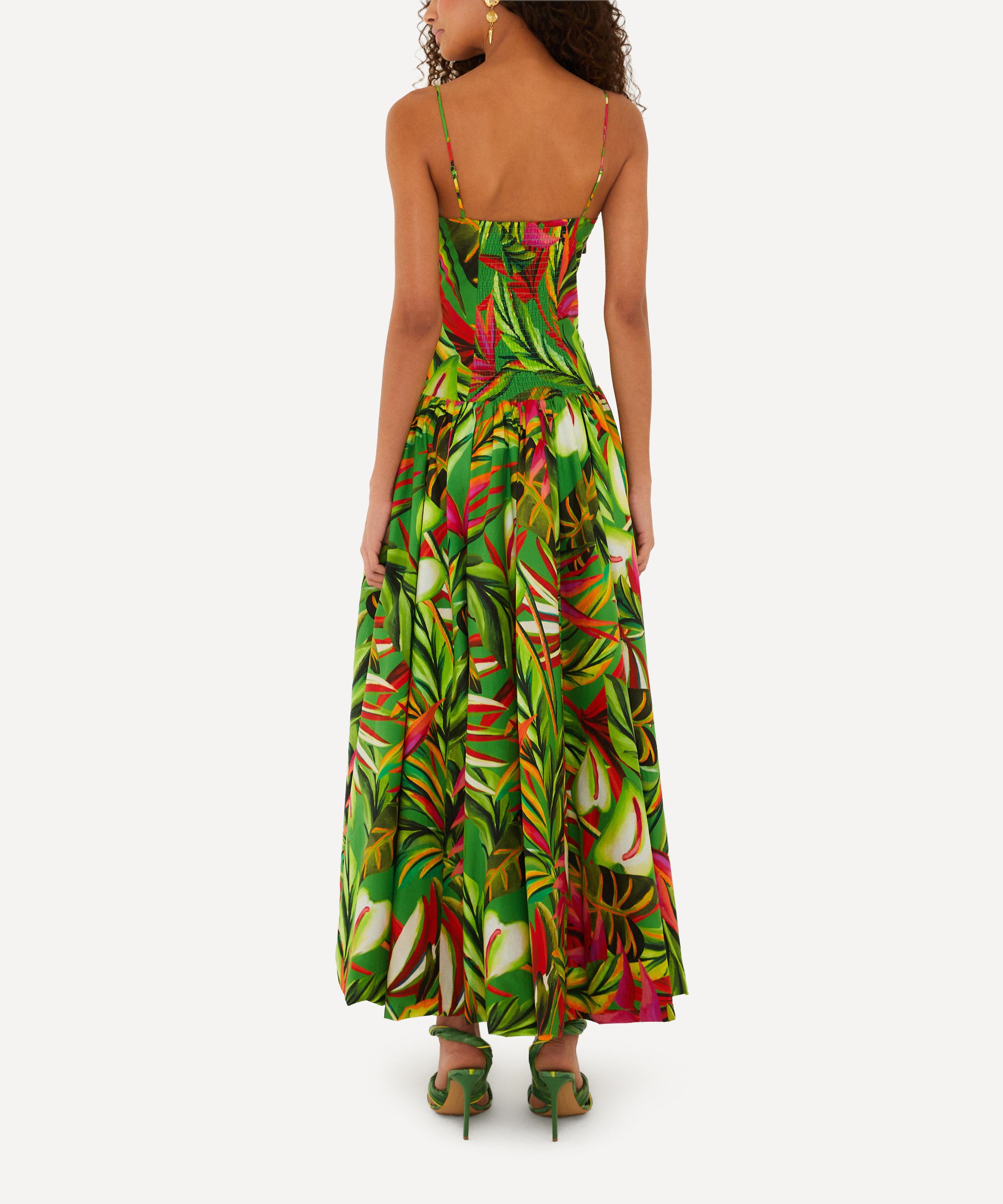FARM Rio - Green Tropical Dream Draped Maxi Dress image number 2