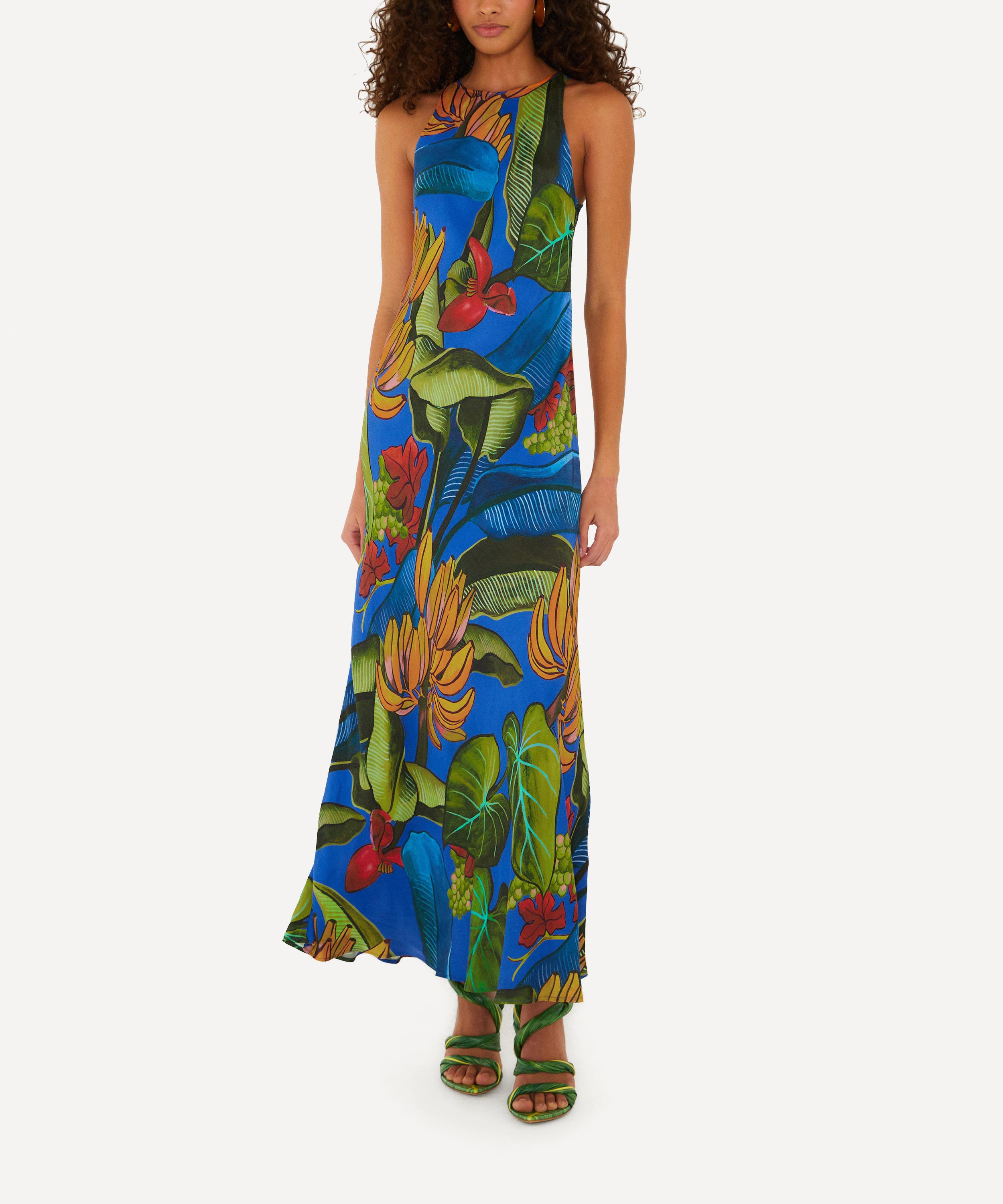 FARM Rio - Blue Banana Grapes Sleeveless Maxi Dress