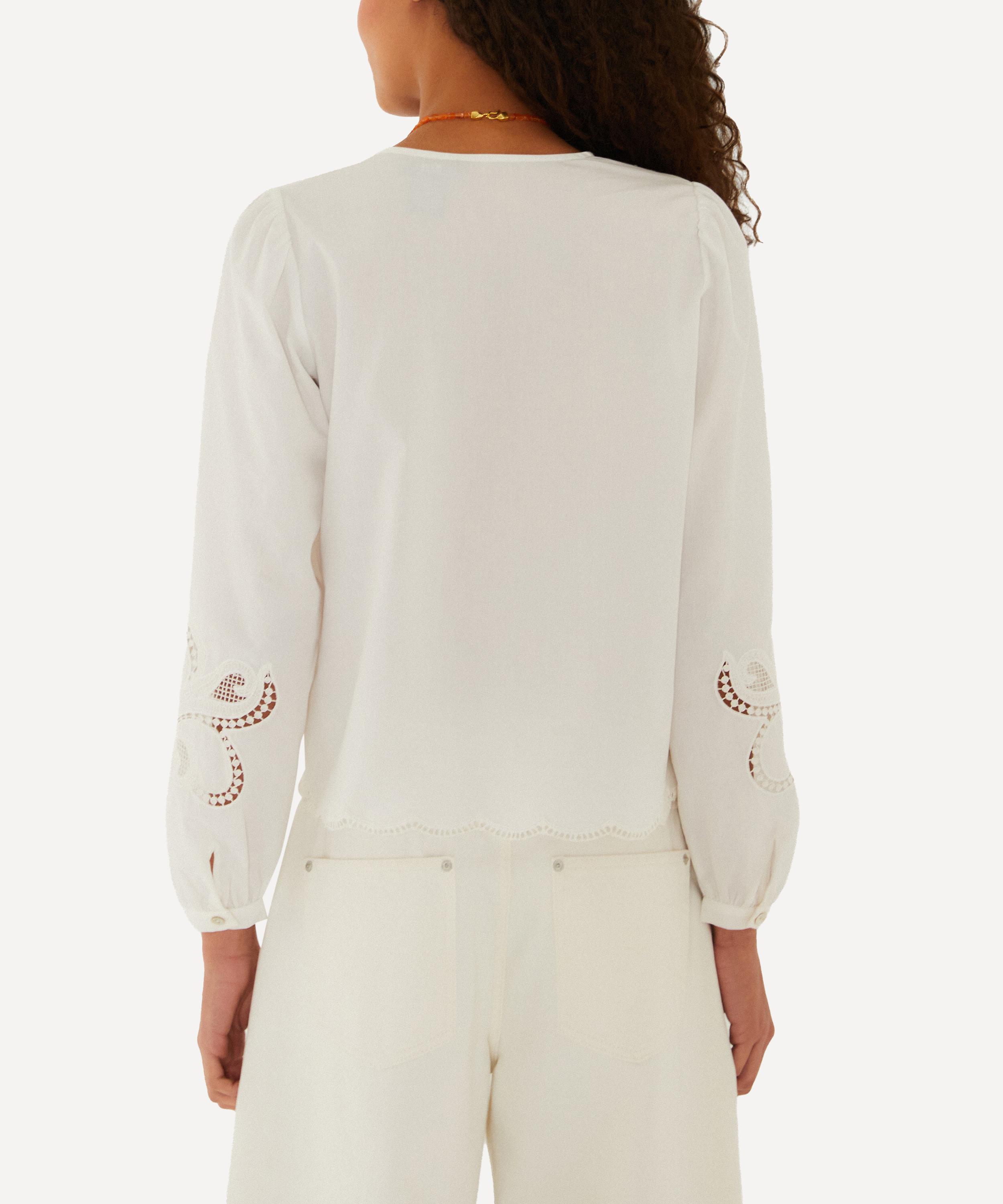 FARM Rio - Off‑White Richelieu Long-Sleeve Blouse image number 2