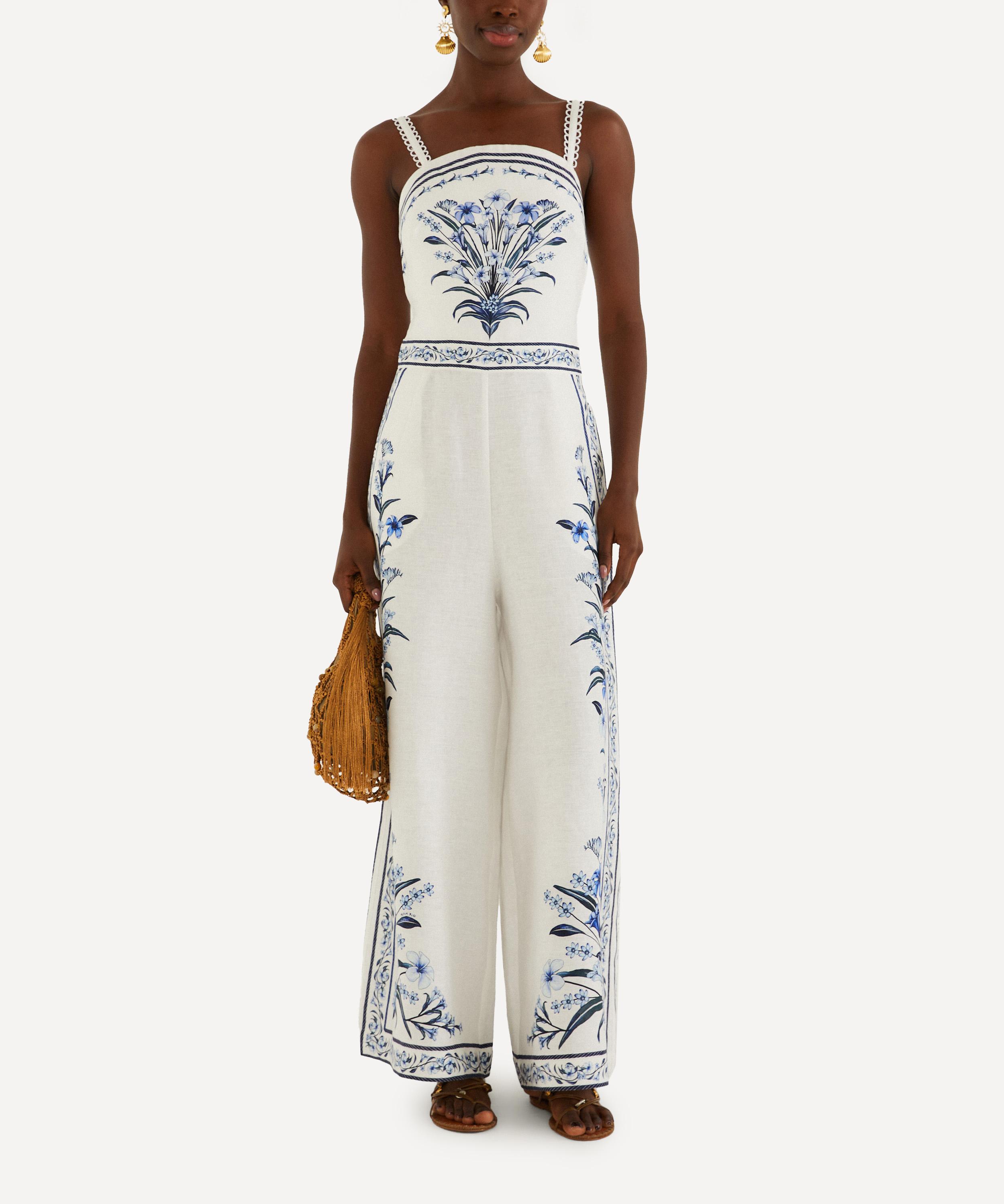 FARM Rio - Off‑White Flowers Arch Maxi Jumpsuit