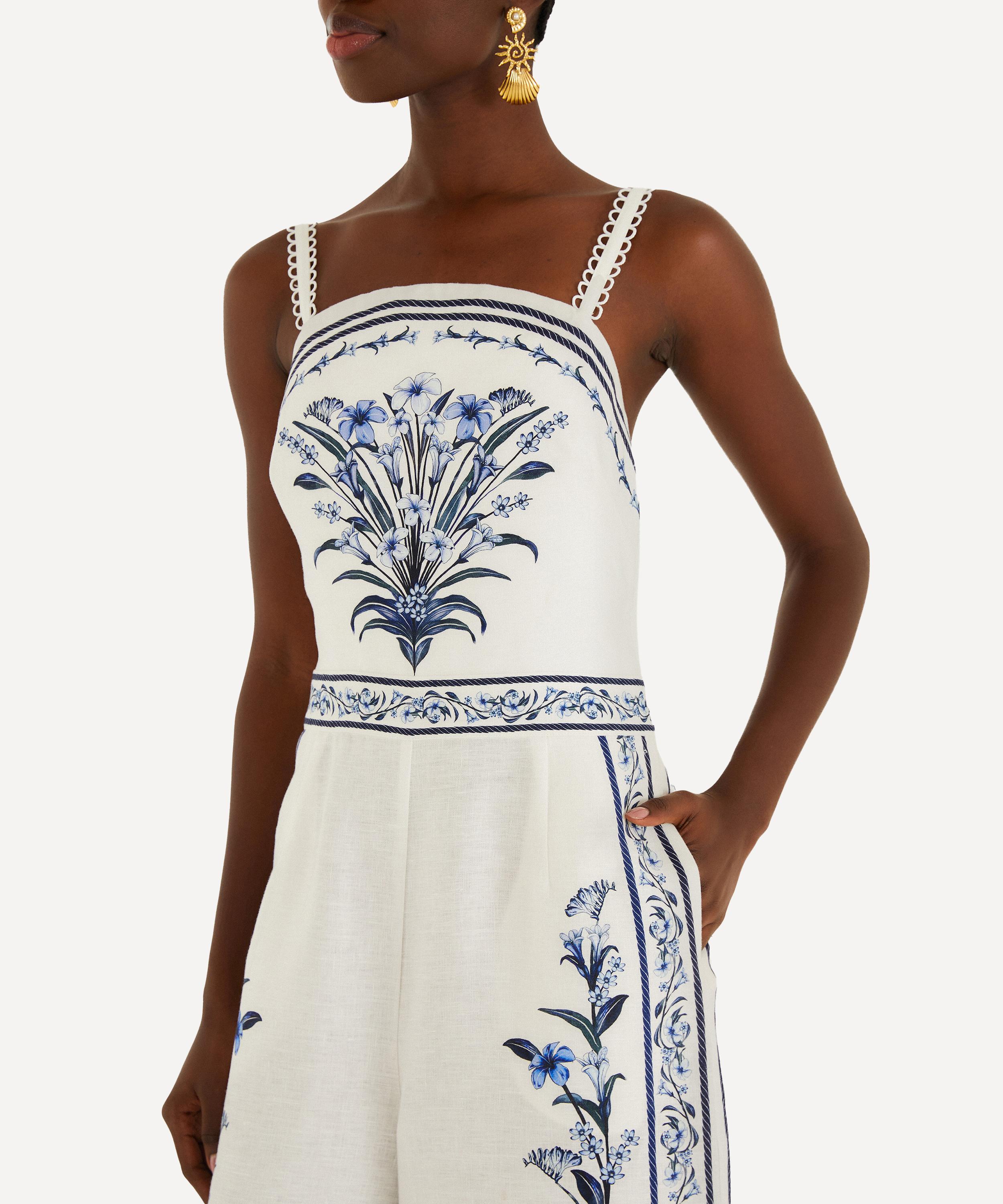 FARM Rio - Off‑White Flowers Arch Maxi Jumpsuit image number 1