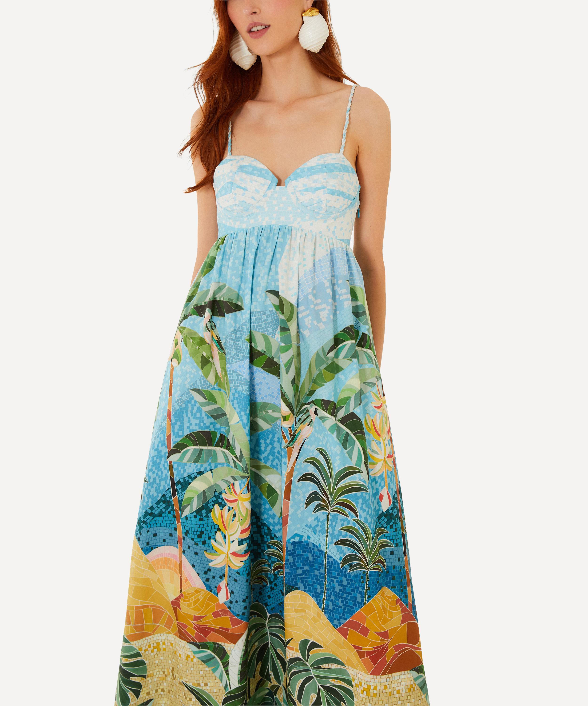 FARM Rio - Multicolour Rio Mosaic Sweetheart-Neck Maxi Dress image number 2