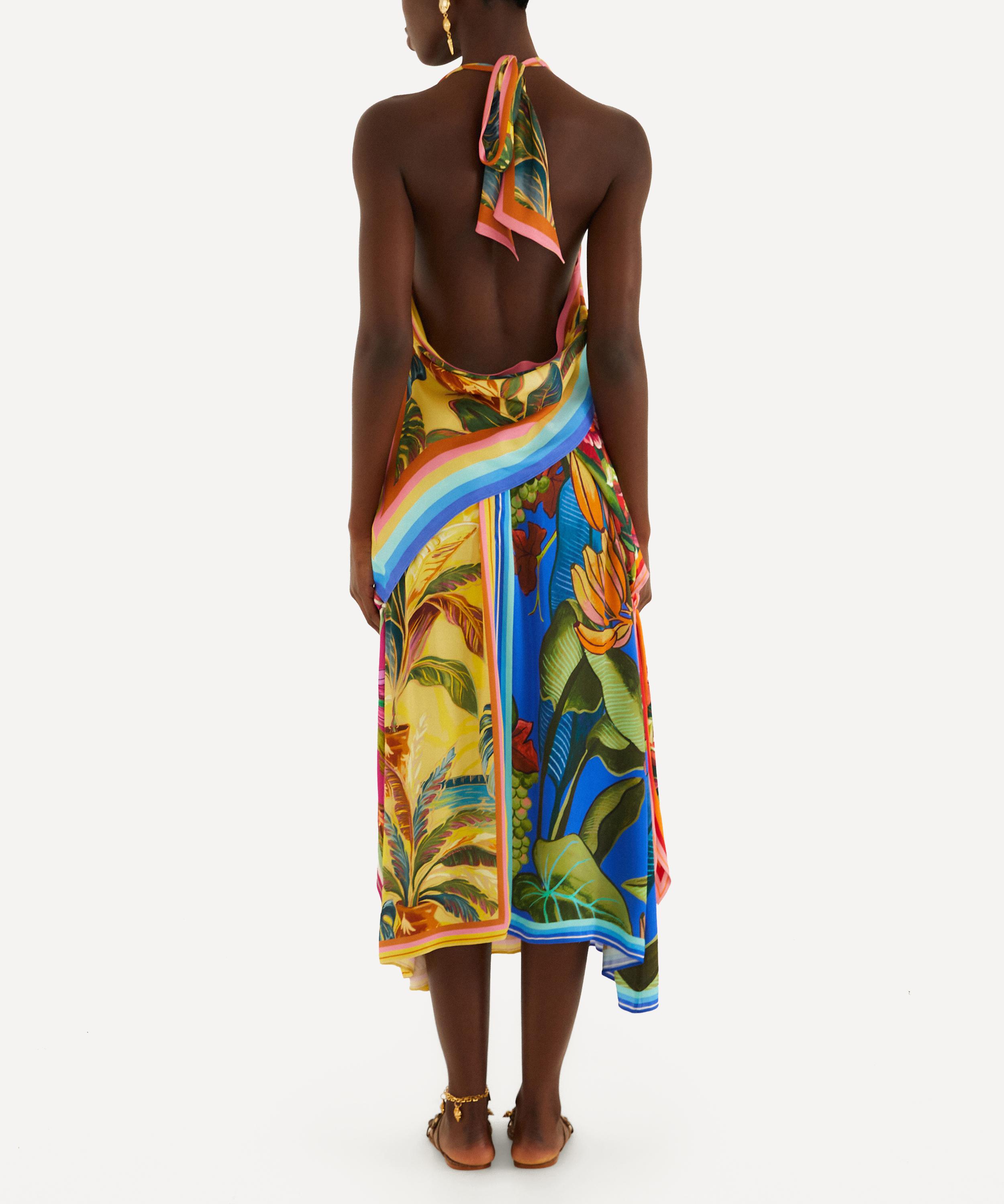 FARM Rio - Multicolour Rainbow Summer Mixed Scarves Midi Skirt image number 2