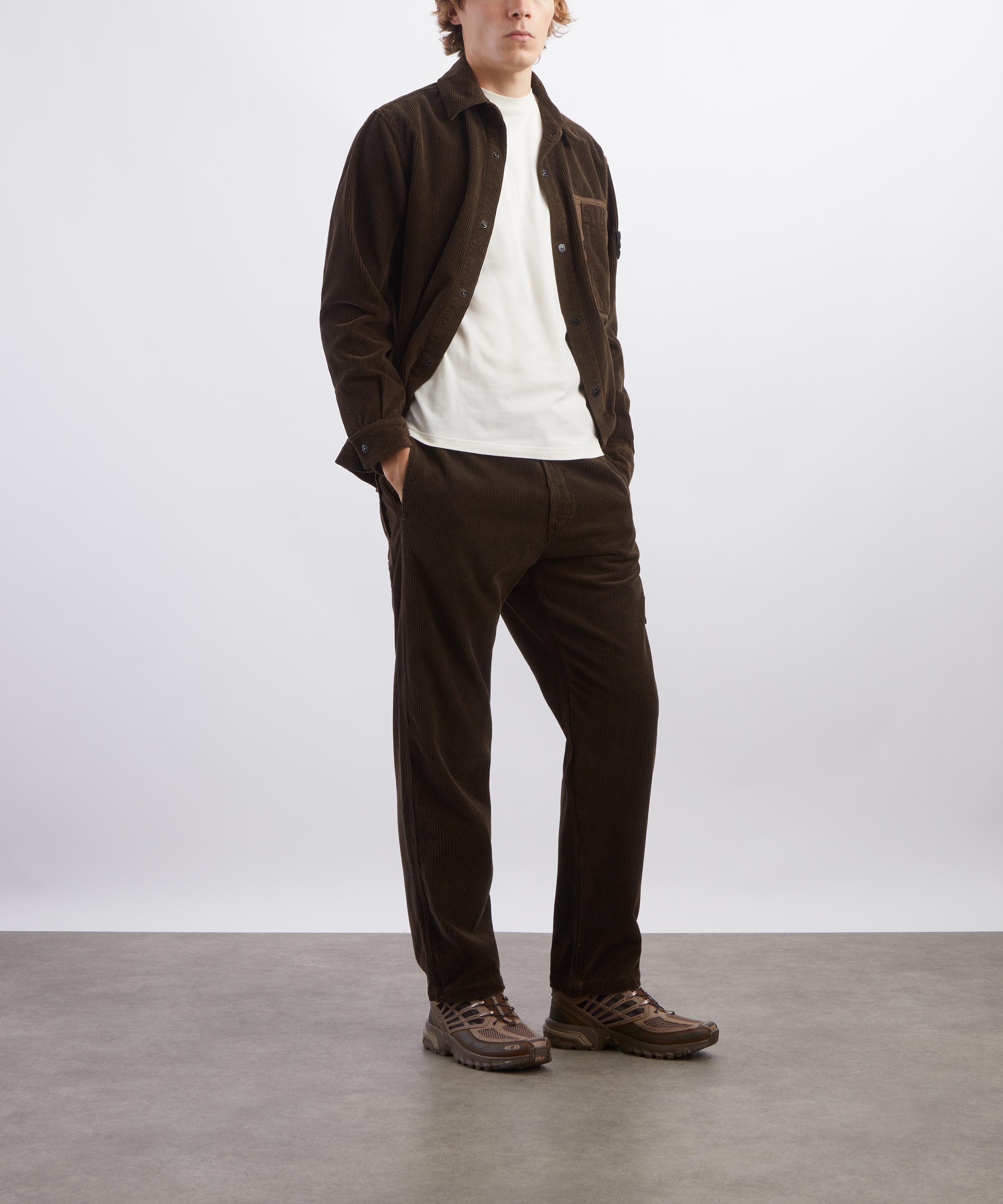 Stone Island - Organic Cotton Corduroy Overshirt in Coal Grey image number 1