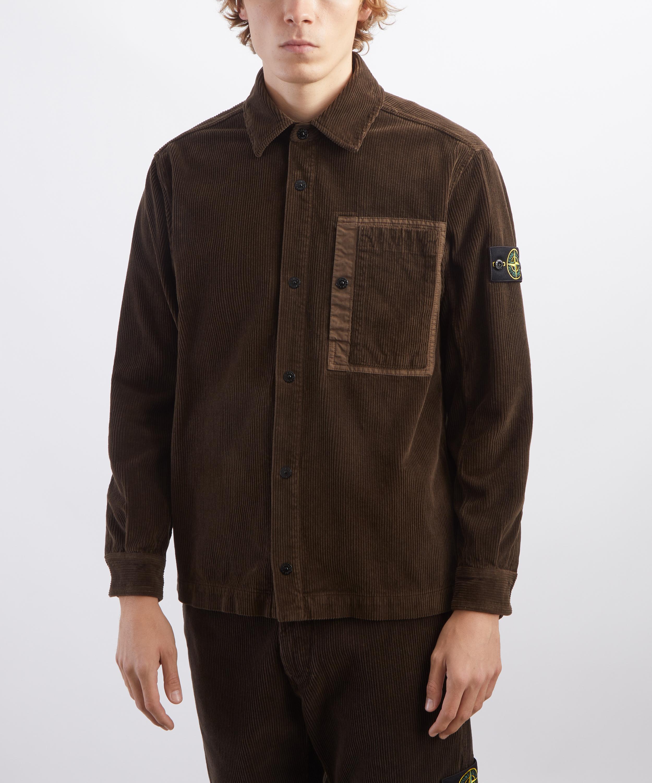 Stone Island - Organic Cotton Corduroy Overshirt in Coal Grey image number 2