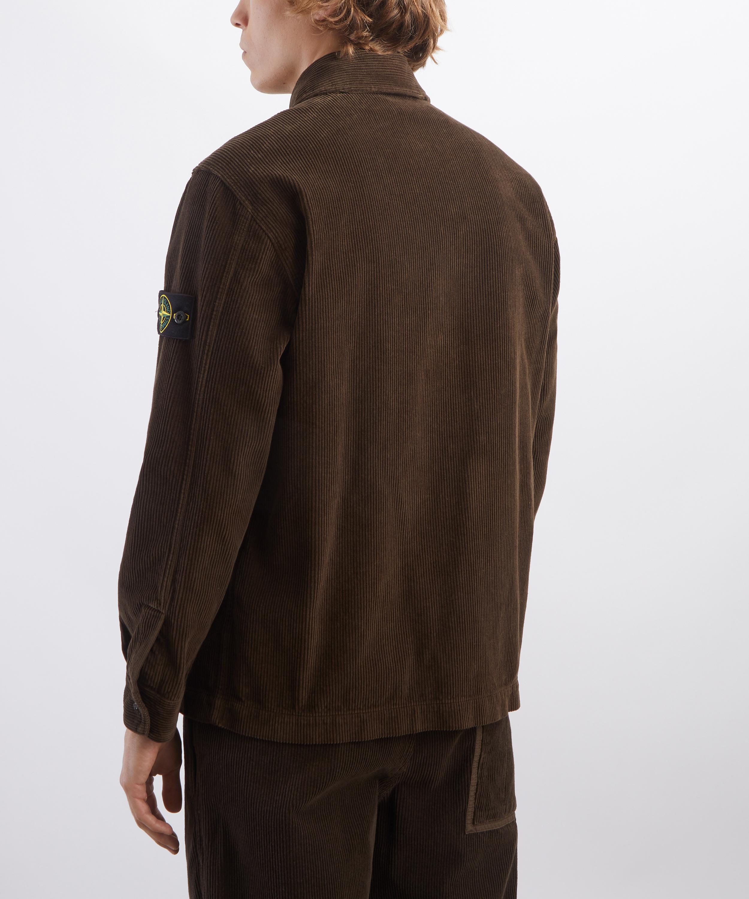Stone Island - Organic Cotton Corduroy Overshirt in Coal Grey image number 3