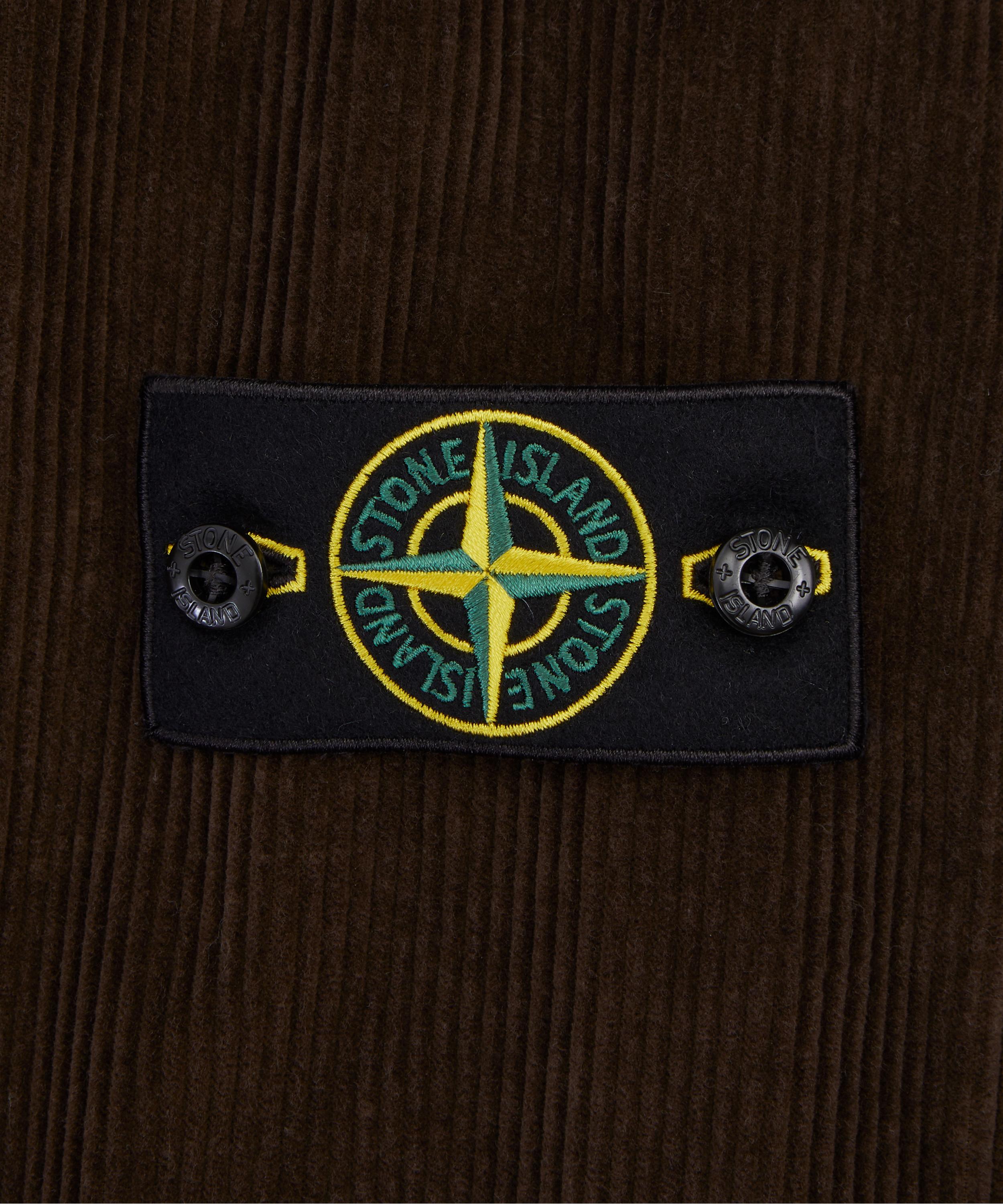 Stone Island - Organic Cotton Corduroy Overshirt in Coal Grey image number 4