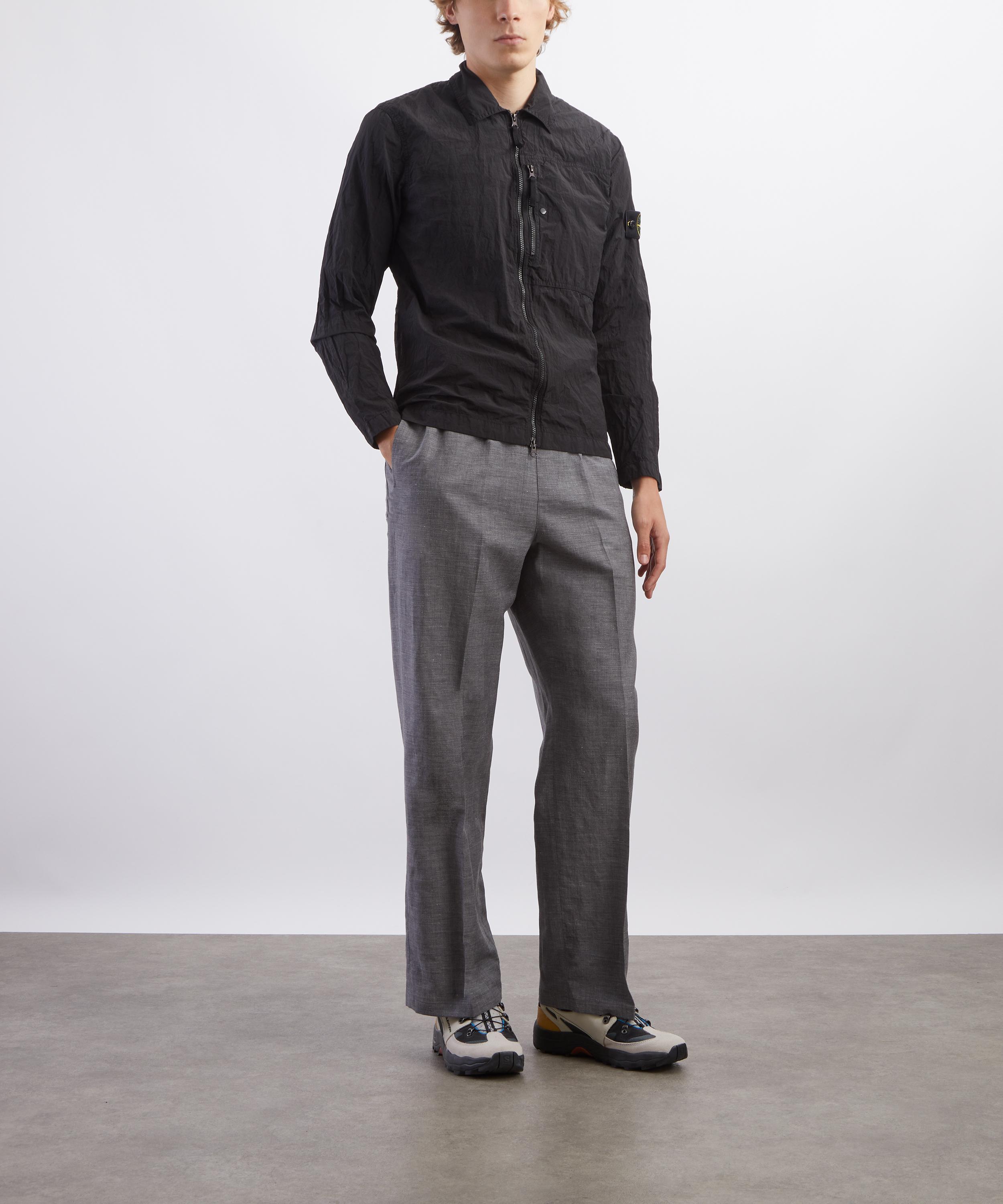 Stone Island - Nylon Metal Zip-Up Overshirt in Black image number 1