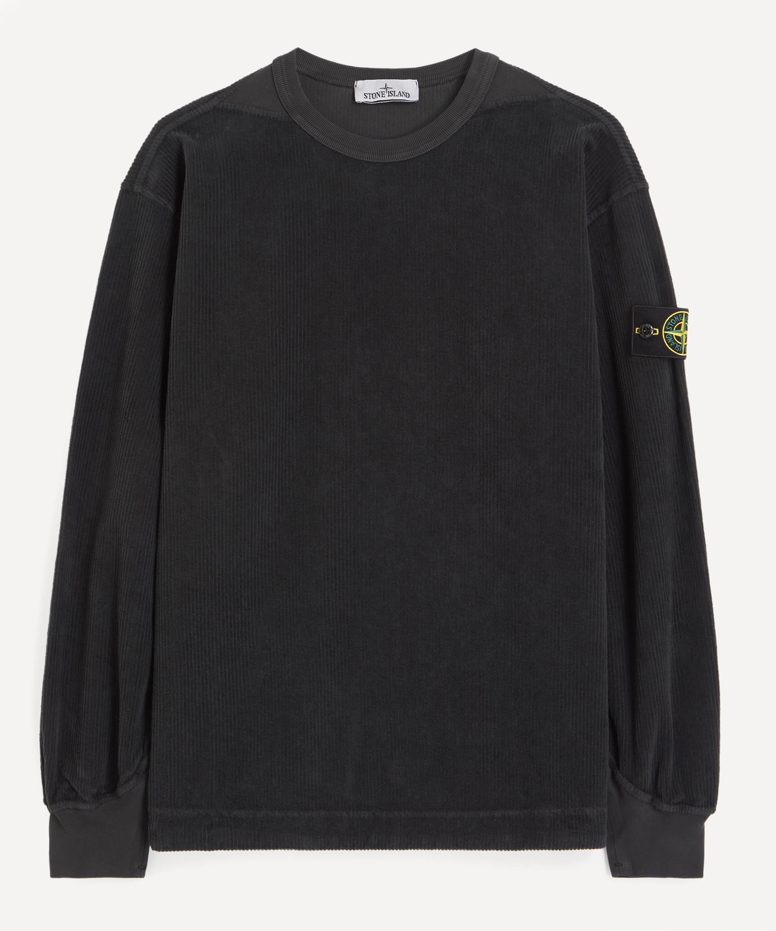 Stone Island - Lead Grey Jersey Corduroy Sweatshirt image number 0