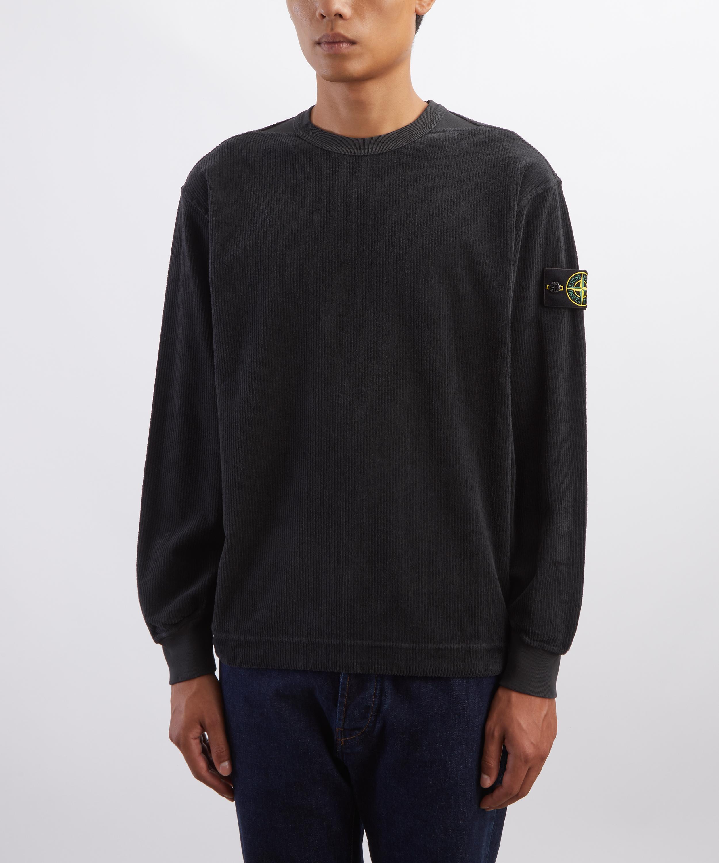 Stone Island - Lead Grey Jersey Corduroy Sweatshirt image number 2