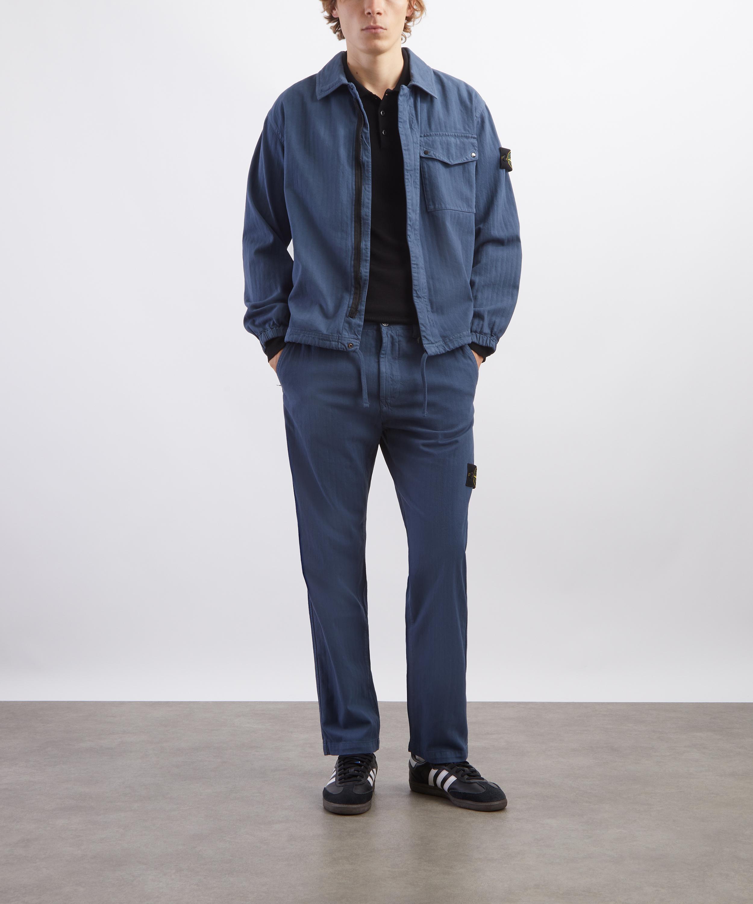Stone Island - Cotton Herringbone Chinos in Slate Blue image number 1