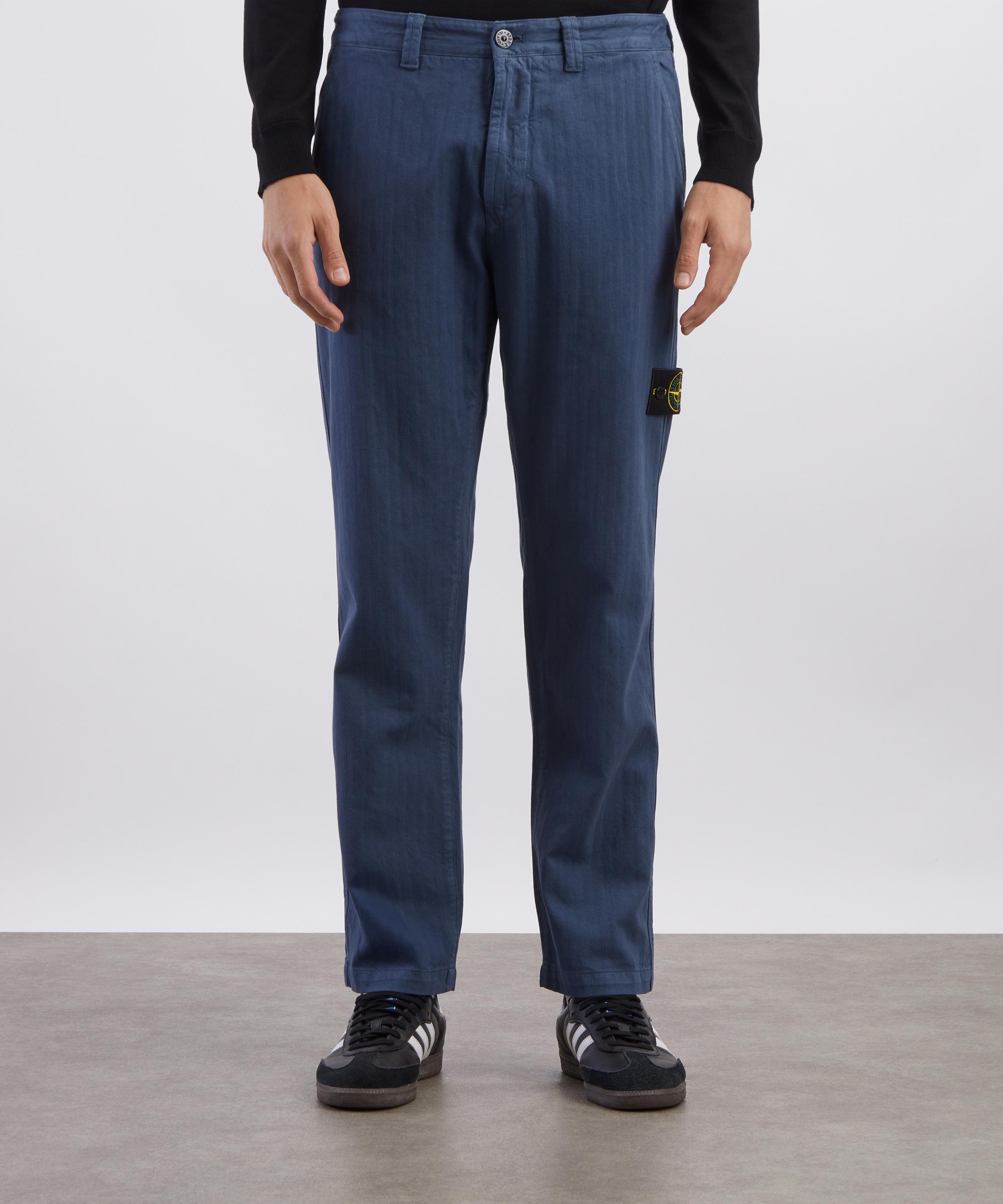 Stone Island - Cotton Herringbone Chinos in Slate Blue image number 2