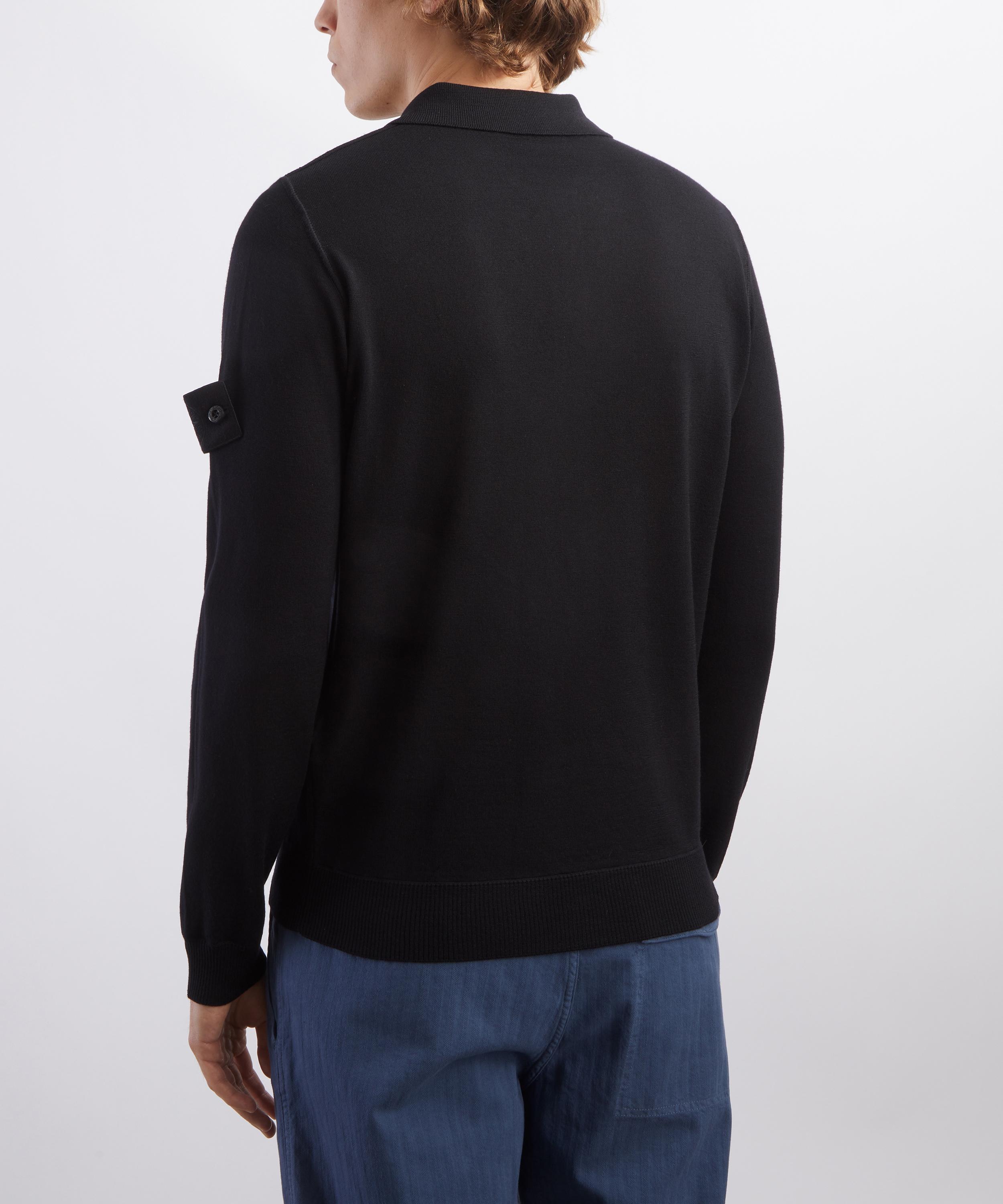 Stone Island - Light Wool Polo Jumper in Black image number 3