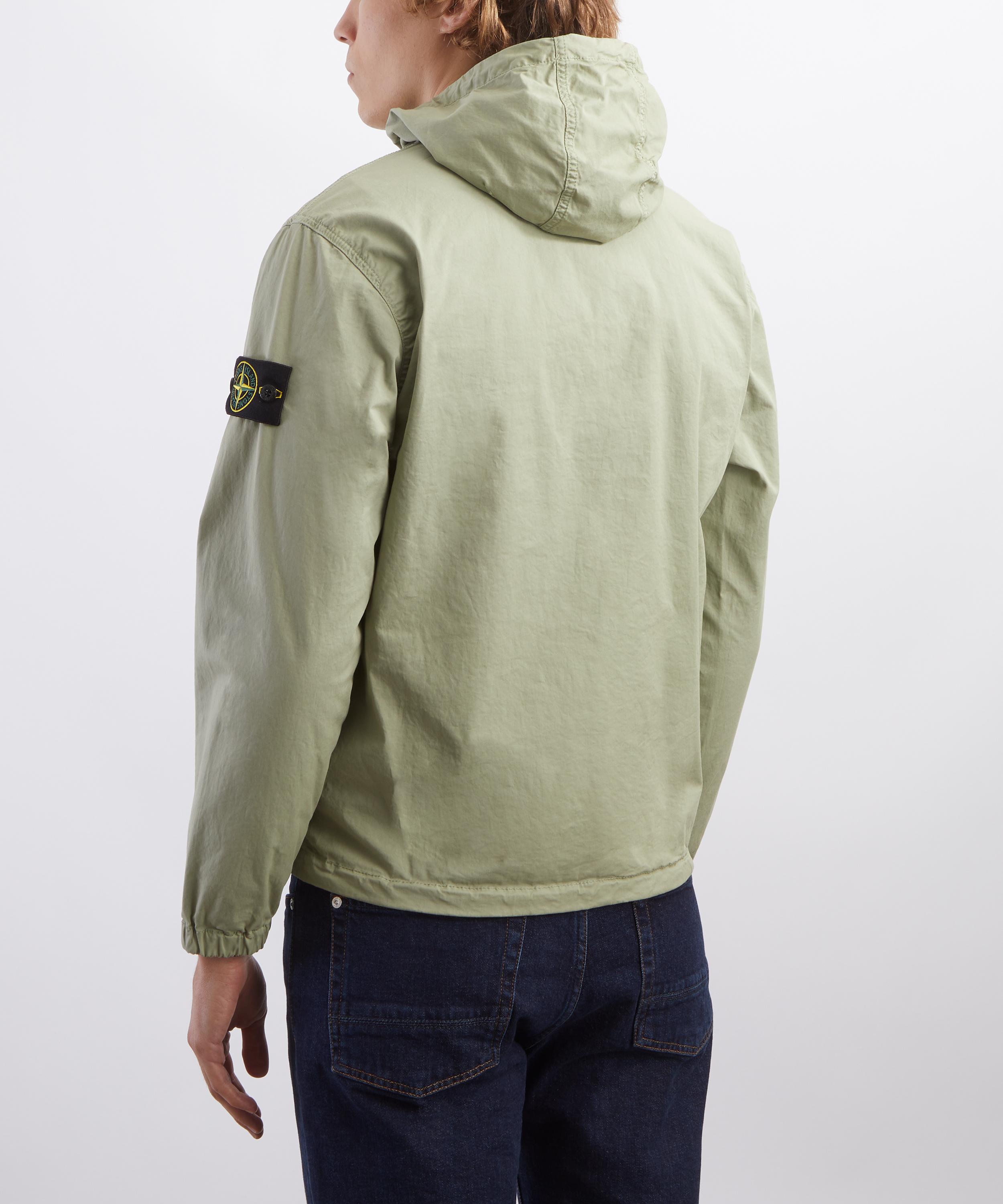 Stone Island - Stretch Cotton Twill Hooded Overshirt in Laurel Green image number 3