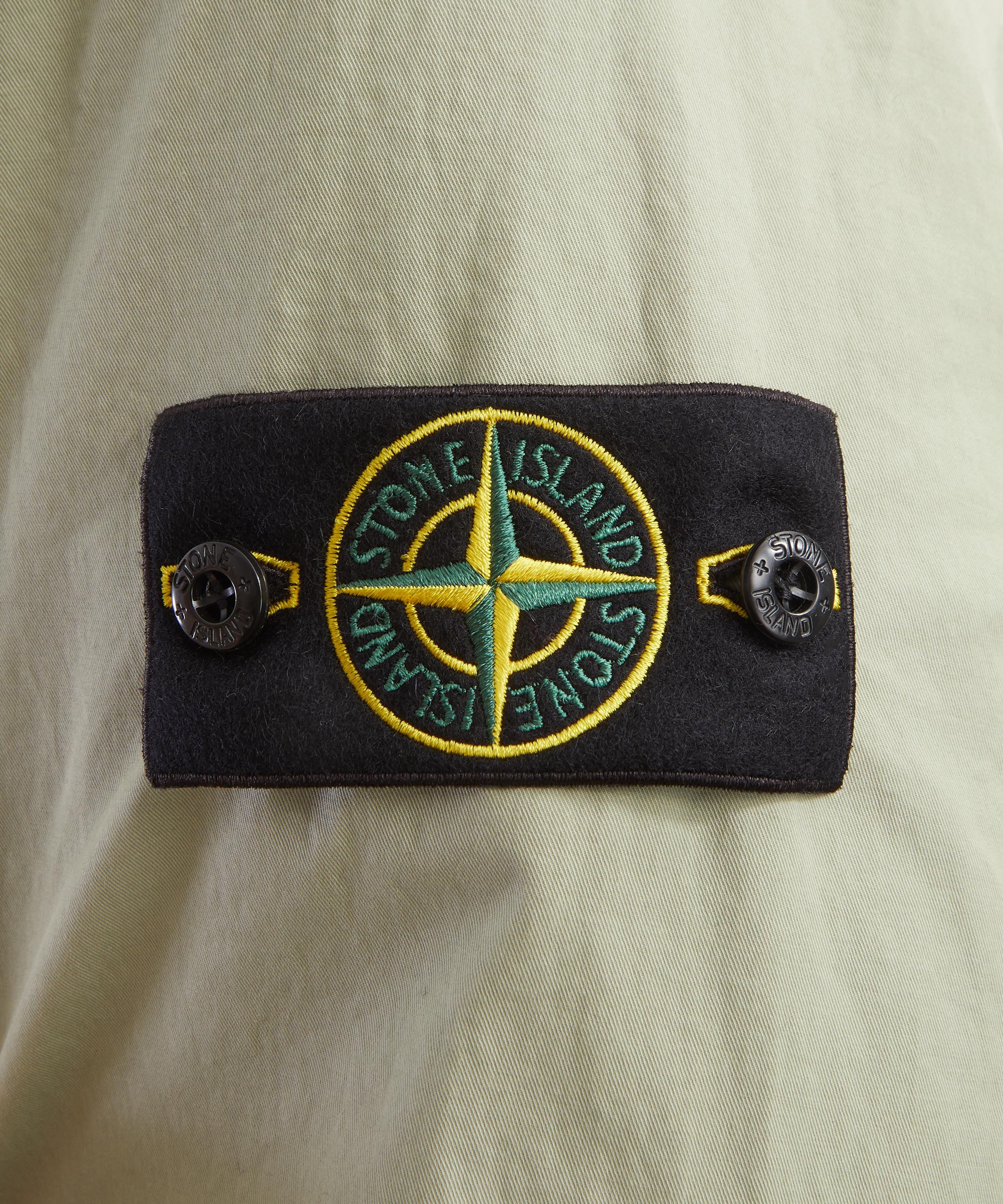 Stone Island - Stretch Cotton Twill Hooded Overshirt in Laurel Green image number 4