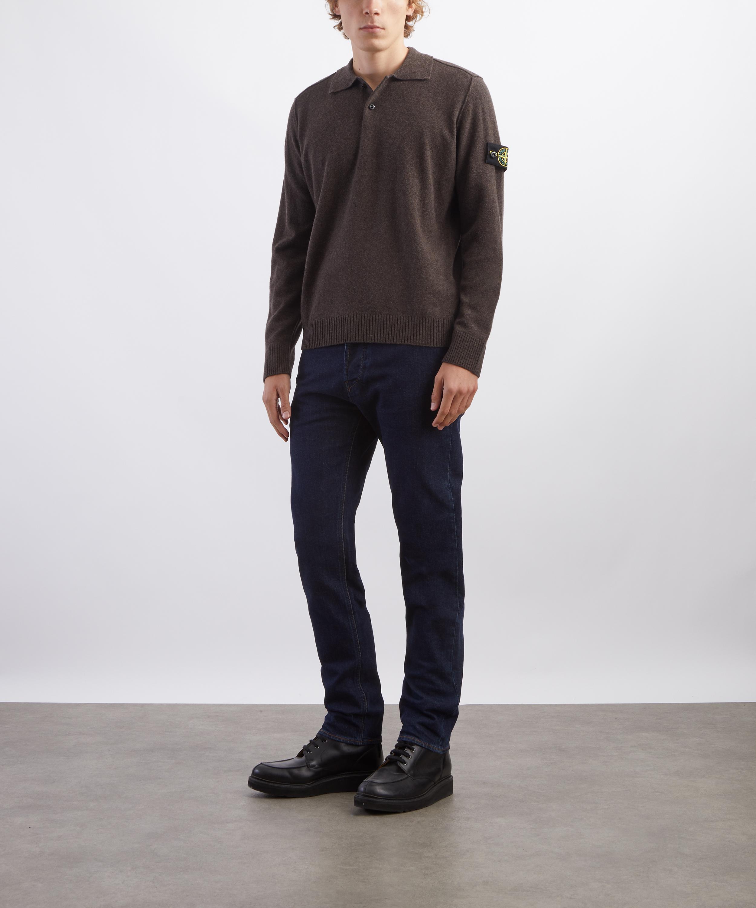 Stone Island - Light Geelong Wool Polo Jumper in Melange Lead image number 1